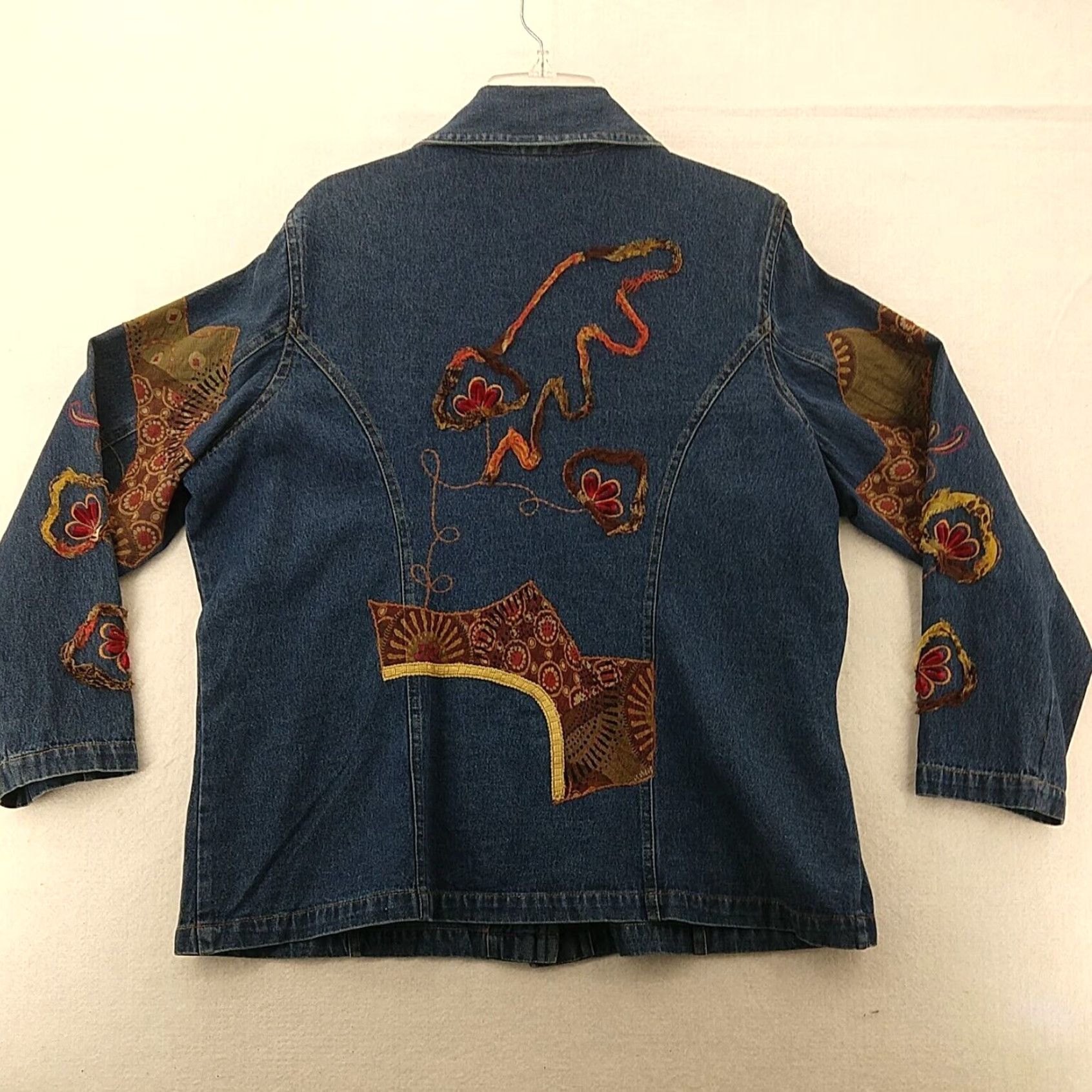 Vintage Mirasol Embroidered Dog Denim Jacket Womens Large Blue Size L / US 10 / IT 46 - 7 Thumbnail