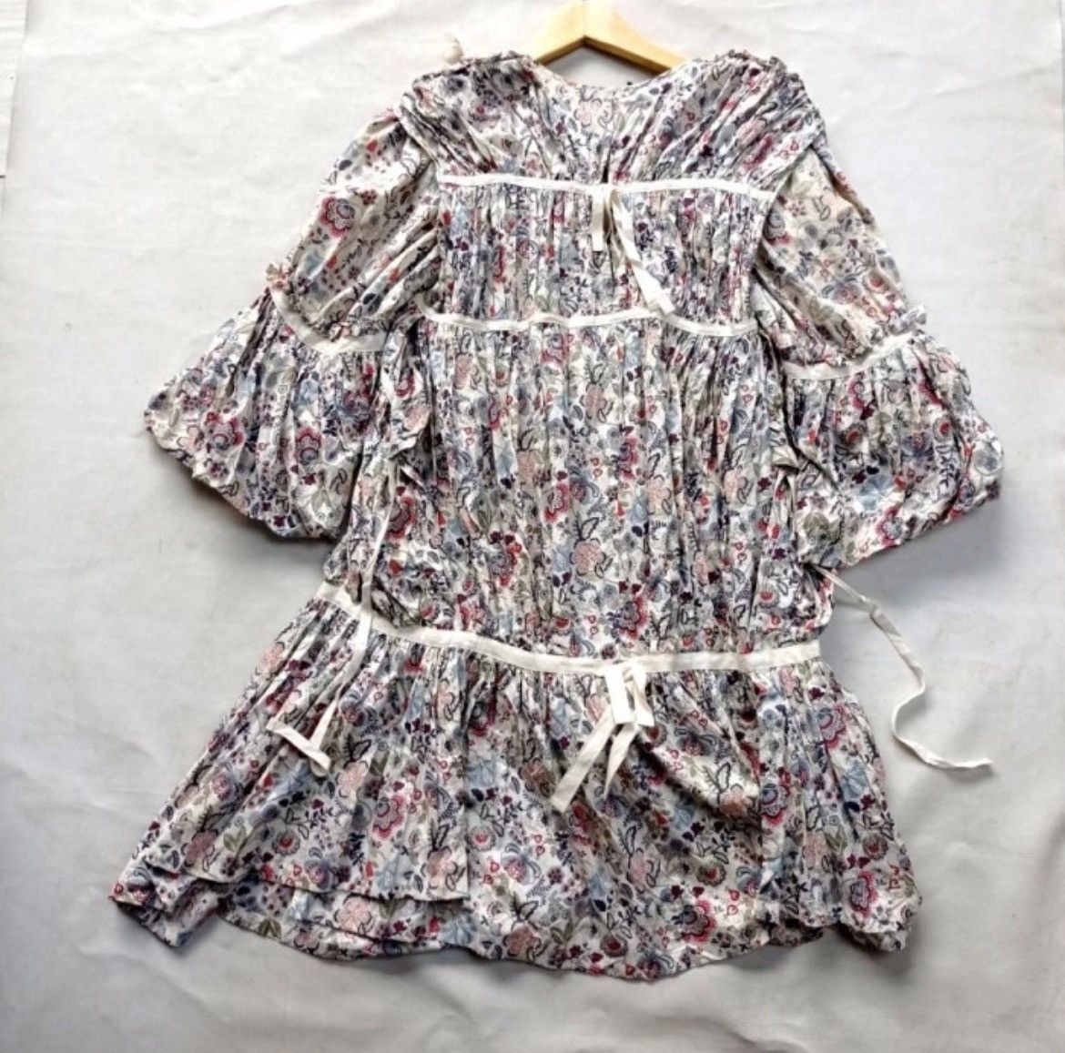 Junya Watanabe floral pleated ribbon tied dress 2007