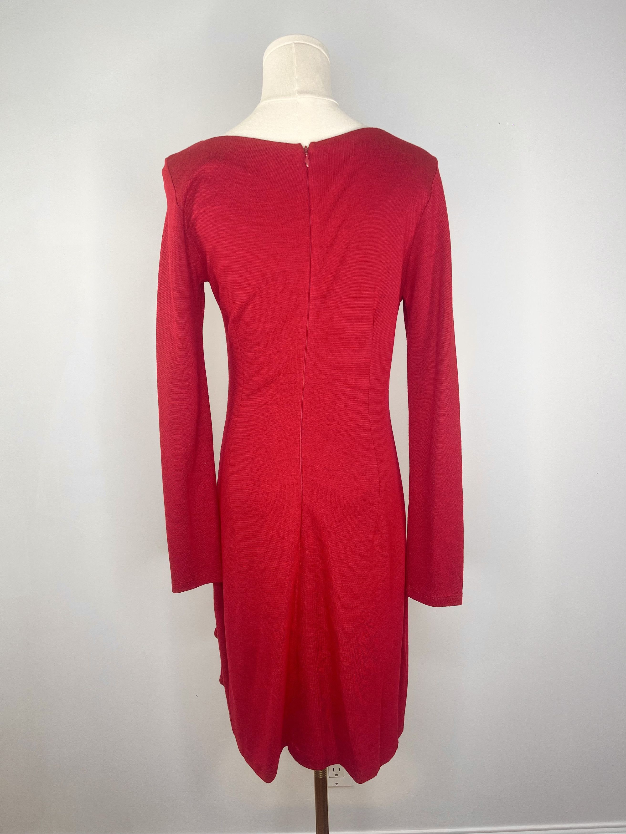 Vintage Ronen Chen - Red Long Sleeve Bodycon Dress Size M / US 6-8 / IT 42-44 - 5 Thumbnail