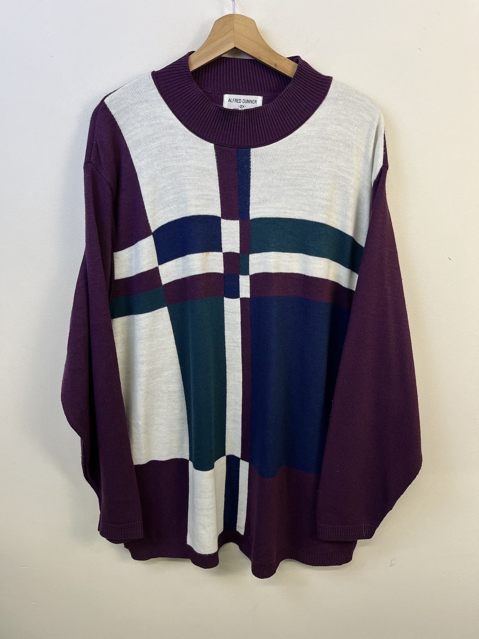 Other Vintage Knit Sweater 1980s Alfred Dunner Cut and Sew Panelled Knit Sweater Size XXL Size US XXL / EU 58 / 5 - 1 Thumbnail