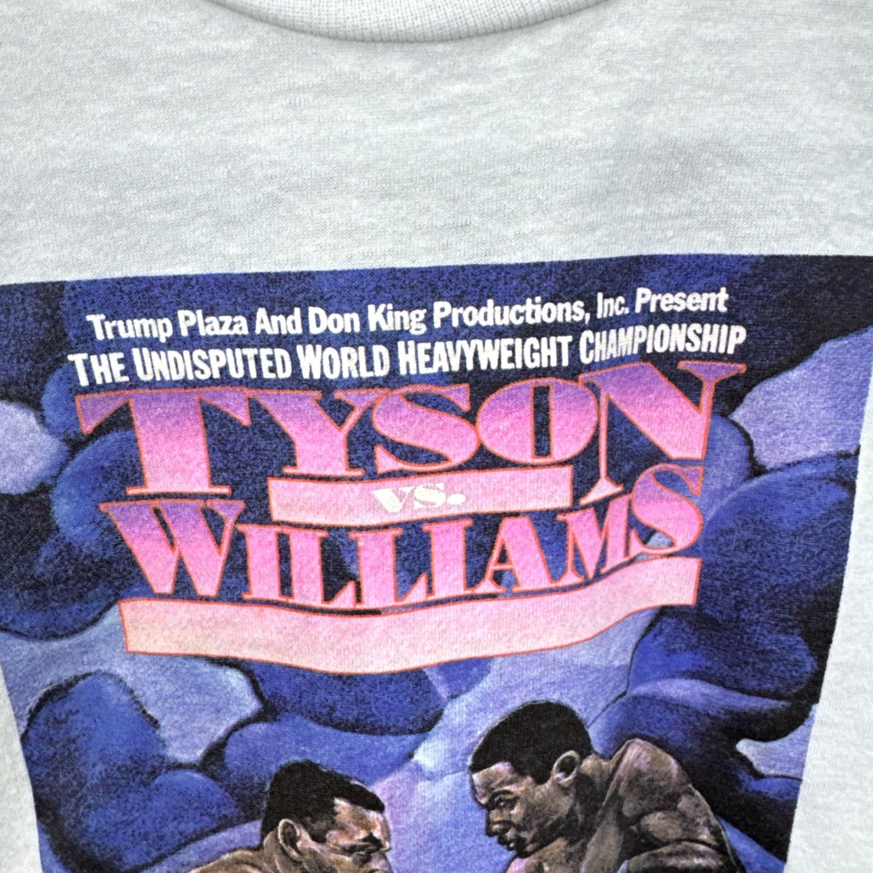 Vintage VINTAGE Mike Tyson vs. Carl Williams 1989 Boxing T-Shirt Large White Cotton Crew Neck Short Sleeve Logo 80s Sports Mens Shirt Size US L / EU 52-54 / 3 - 7 Thumbnail