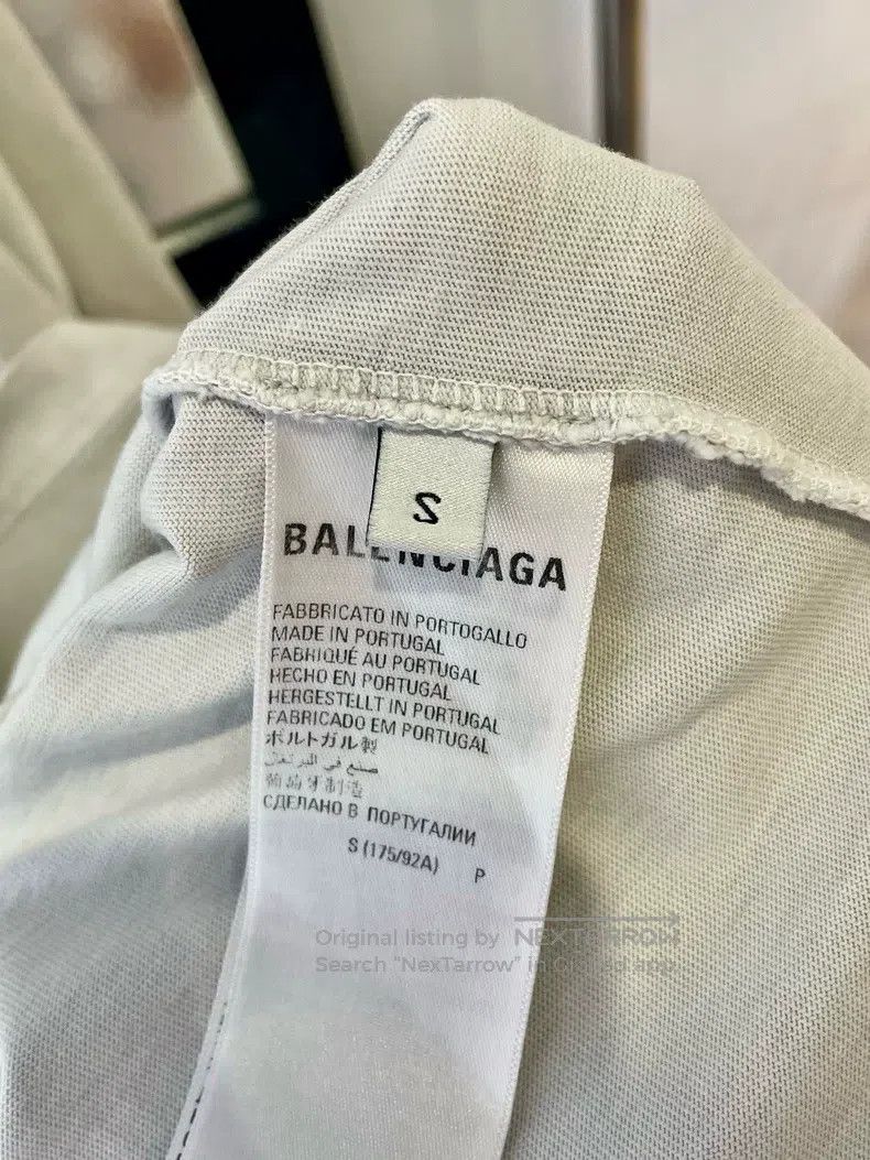Balenciaga Balenciaga Letter Logo Printed Round Neck Loose Light Gray Size US S / EU 44-46 / 1 - 5 Thumbnail
