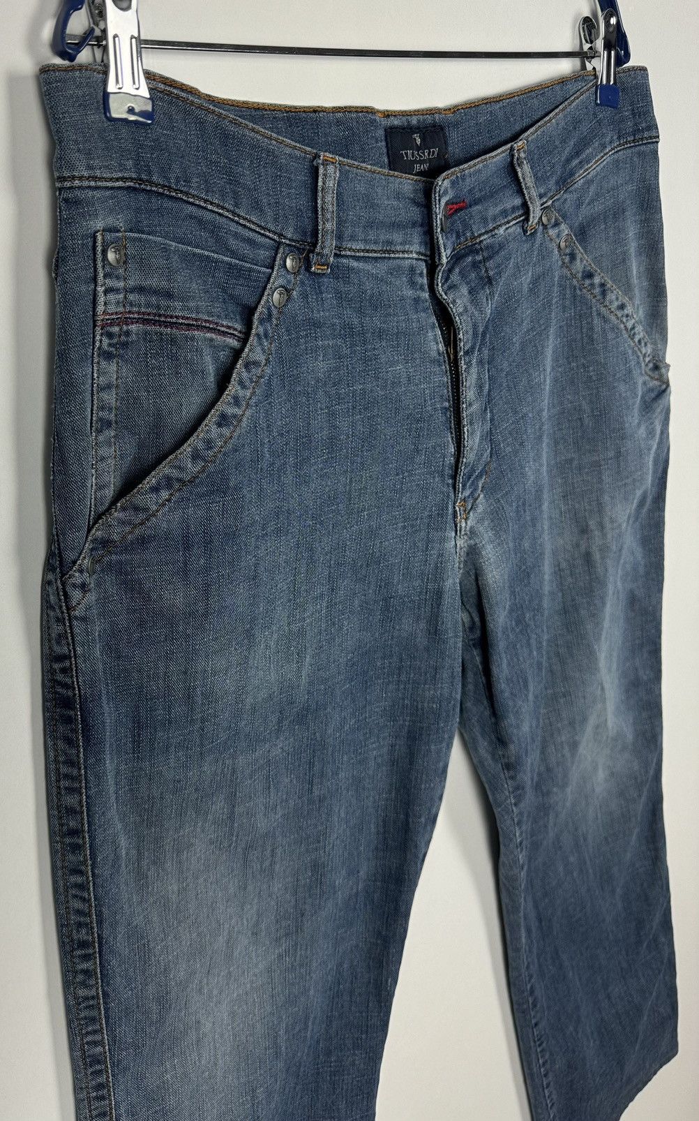 Designer Trussardi Denim Cotton Boot Pant Jeans Size US 34 / EU 50 - 4 Thumbnail