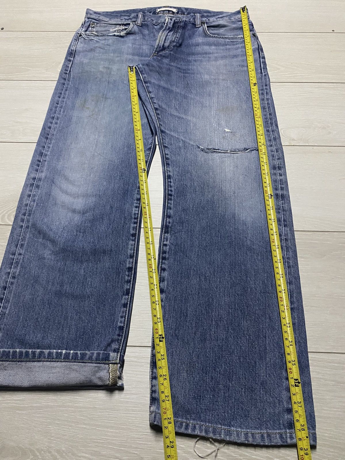 Japanese Brand Vintage japanese Uniqlo Blue Wash Grunge Selvedge Jeans Size US 34 / EU 50 - 14 Thumbnail