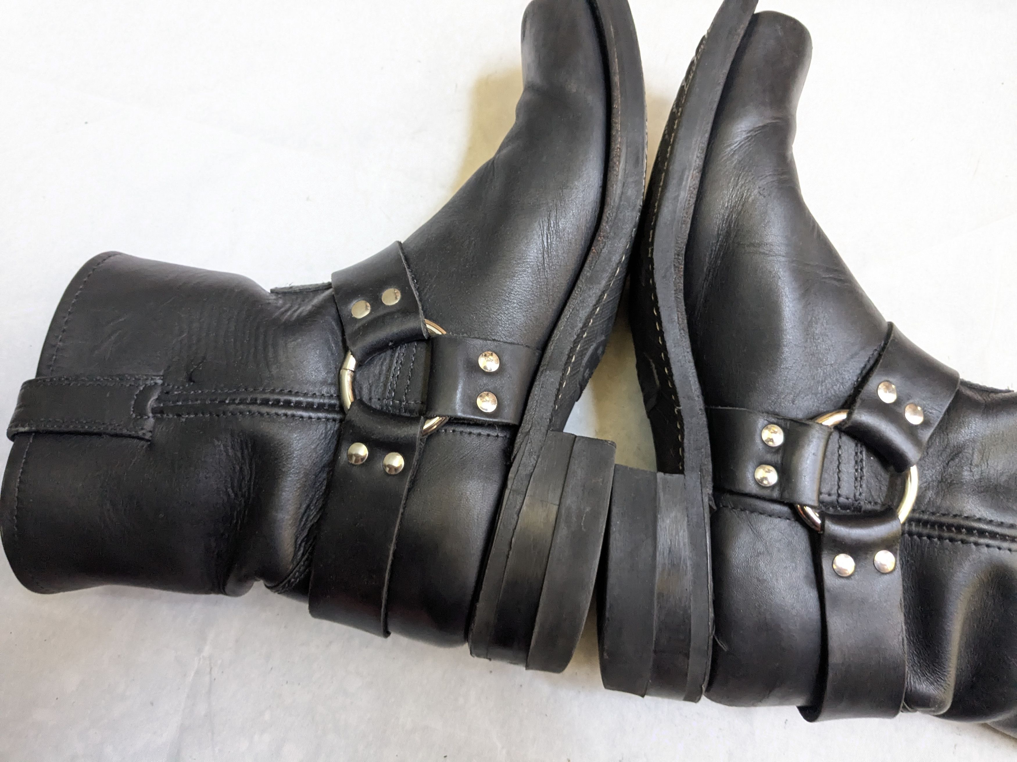 Frye Frye Harness Boots Black 10.5 M Straps Leather Size US 10.5 / EU 43-44 - 15 Thumbnail