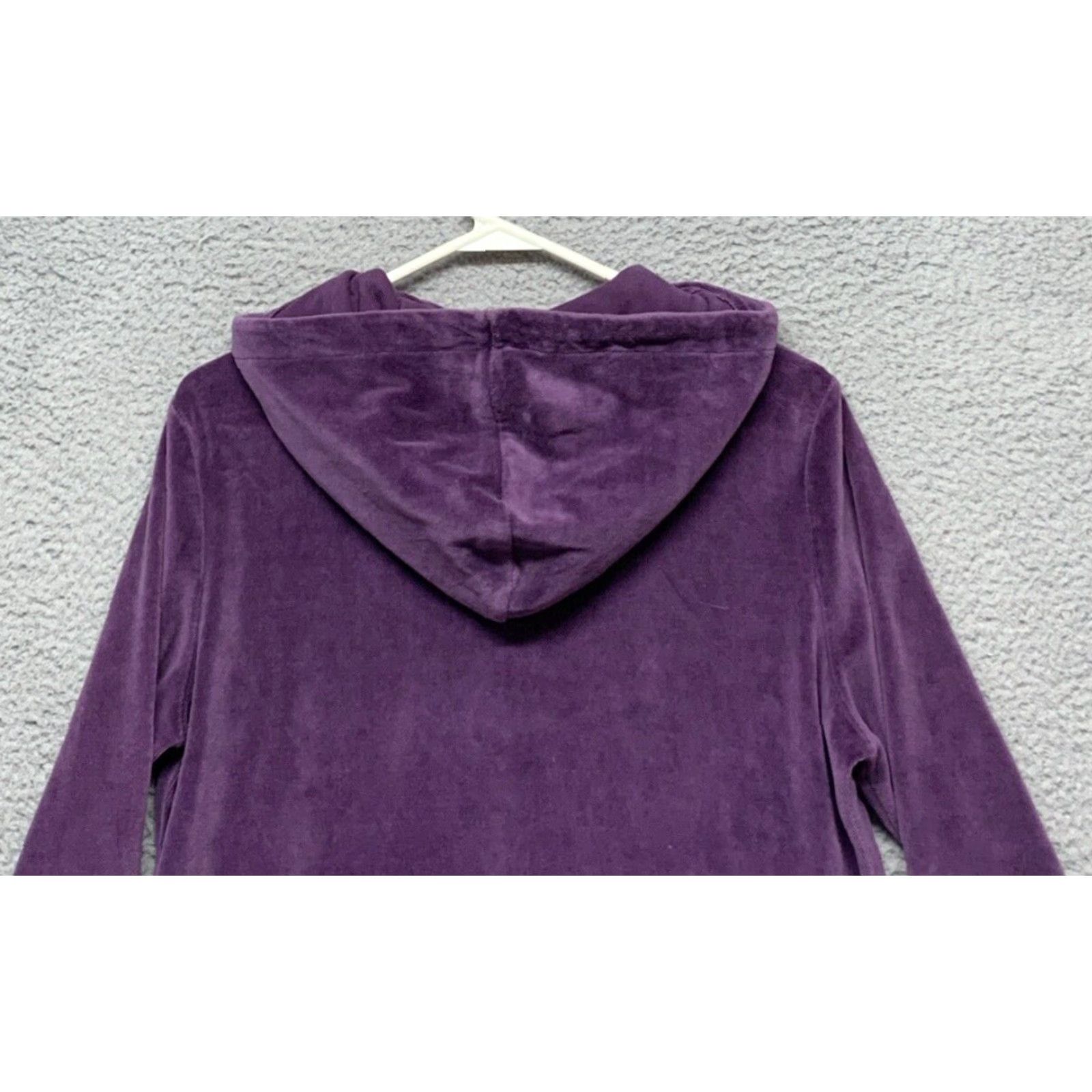 Vintage Danskin Now Women’s Jacket Full Zip Hooded Purple 2-Pockets Size Large-Adult Regular Fleece Polyester Size S / US 4 / IT 40 - 7 Thumbnail