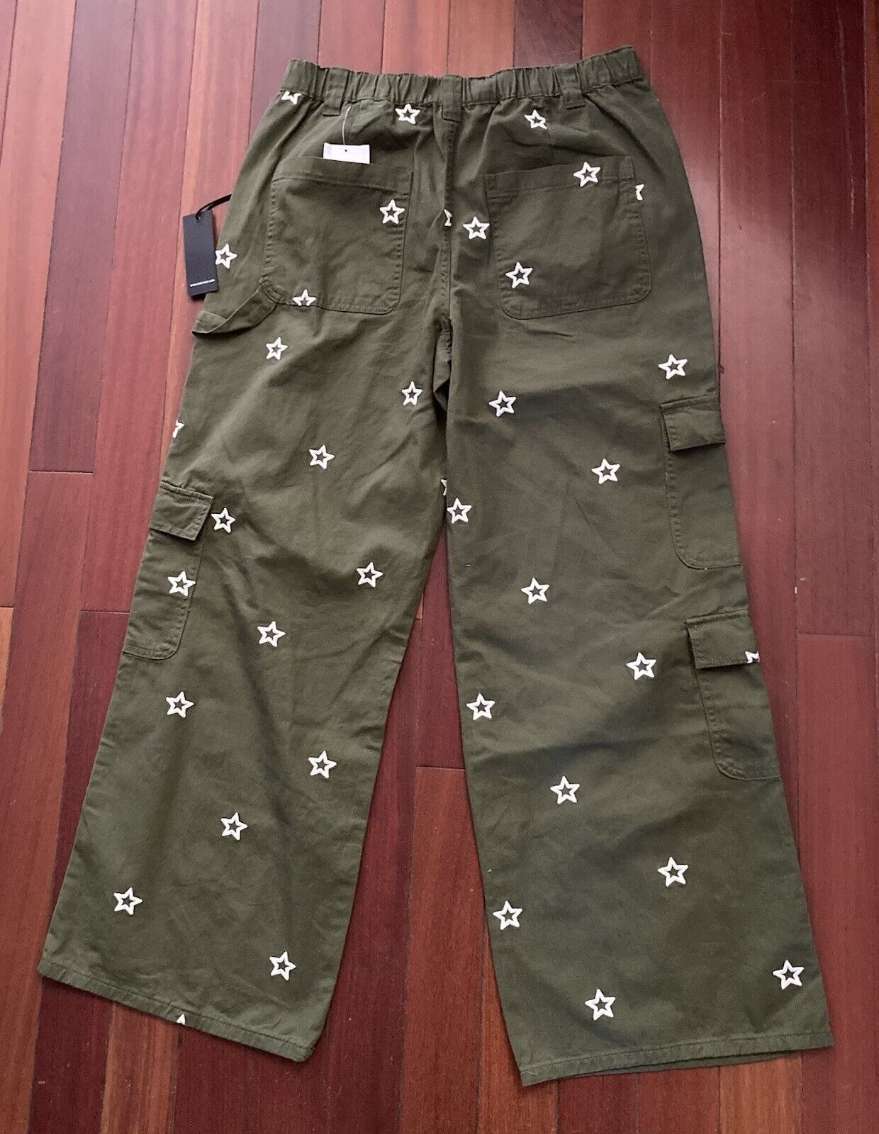 Designer × Forever 21 Forever 21 Y2K Star Womens Mid Rise Straight Cargo Pant XL Size 38" / US 16 / IT 52 - 8 Thumbnail