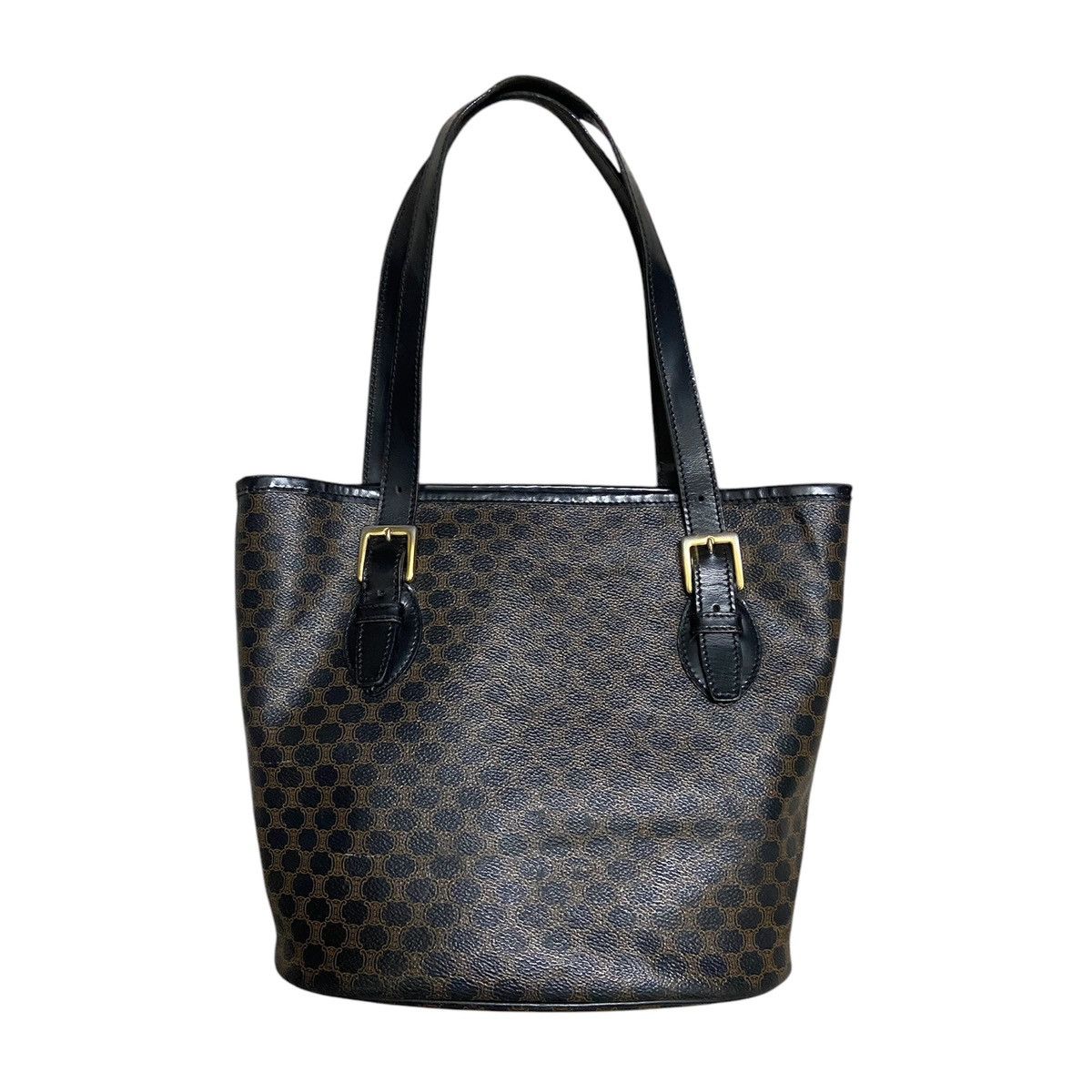 Celine Celine Macadam Blason PVC Leather Tote Bag Black Brown Size ONE SIZE - 2 Thumbnail