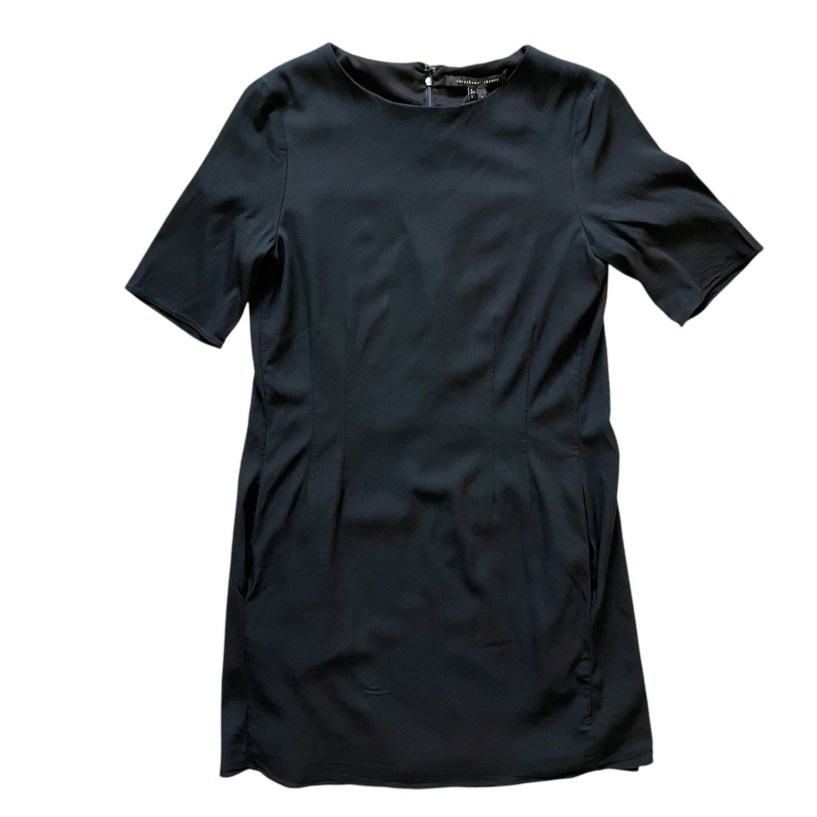 Olivier Theyskens × Theory Theyskens' Theory Black T-Shirt Shift Mini Dress Size S / US 4 / IT 40 - 1 Thumbnail
