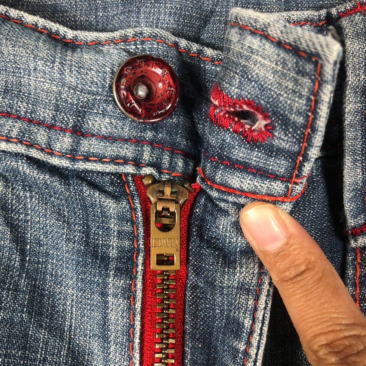 Edwin × Jean × Vintage Vintage Edwin 503 Blue Trip Denim Jean Pant Size US 32 / EU 48 - 10 Thumbnail