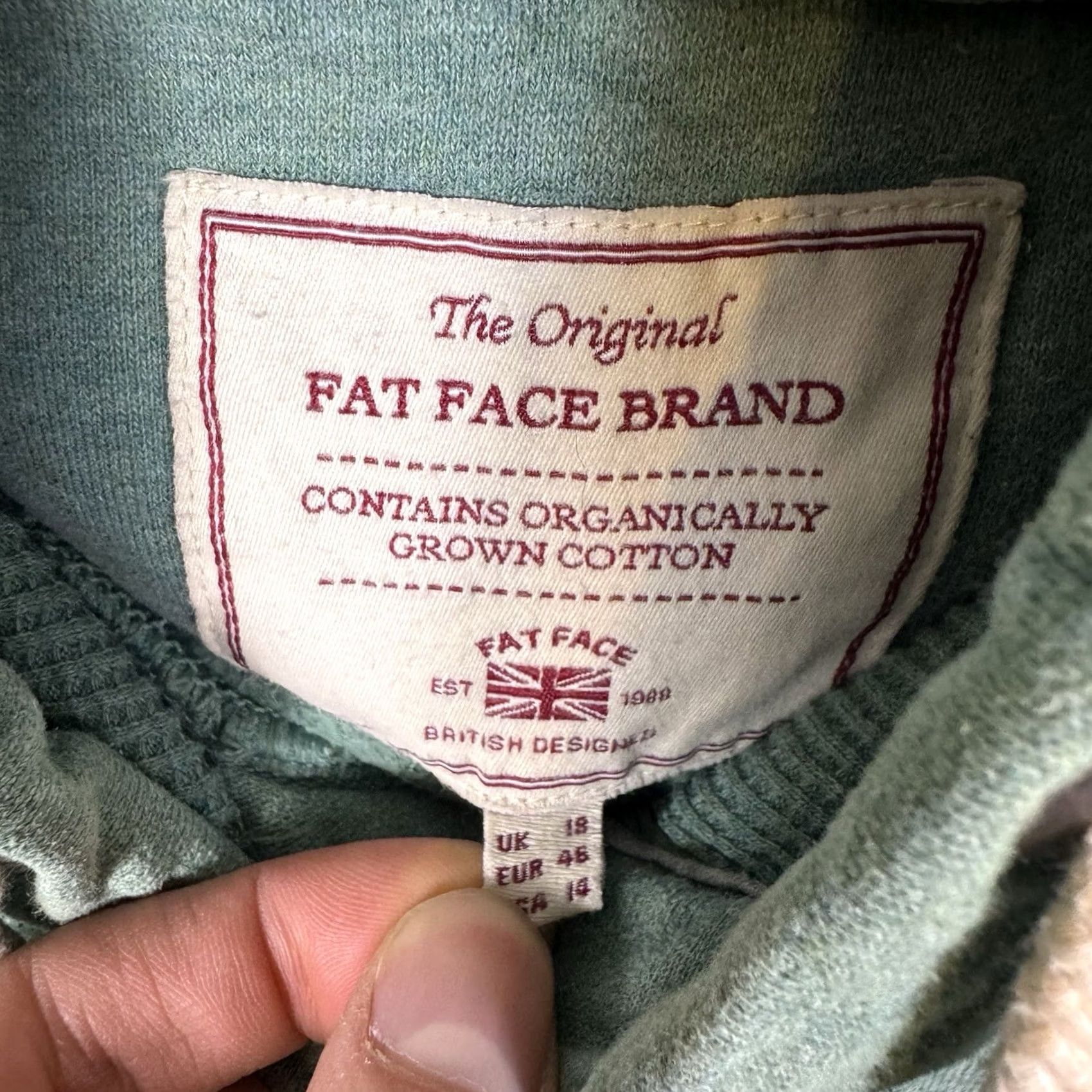 FatFace Fat Face Shirt Womens 18 Green Hoodie Women Pullover Sweatshirt Organic Cotton Fleece Heavy Size XXL / US 16-18 / IT 52-54 - 6 Thumbnail
