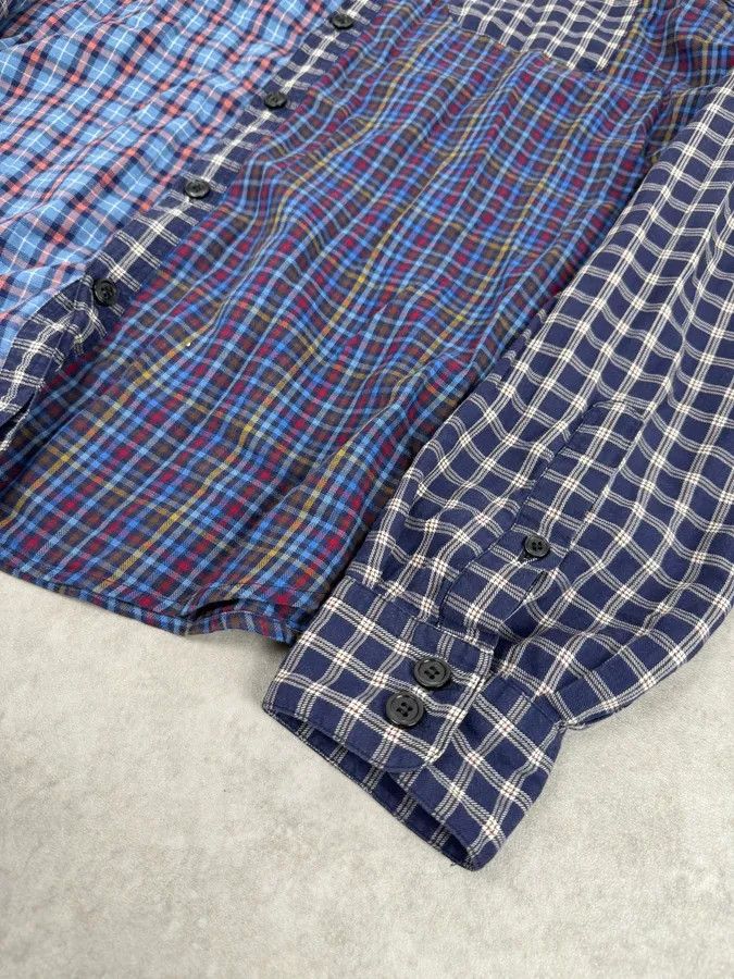 Dolce & Gabbana 2000s Dolce & Gabbana Blue Irregular Checkered Shirt Size US M / EU 48-50 / 2 - 6 Thumbnail