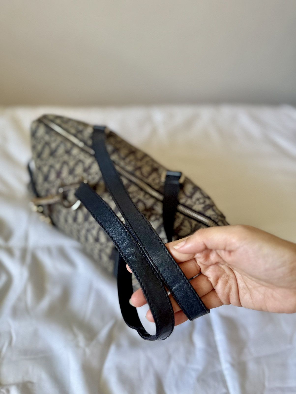 Christian Dior Monsieur × Dior × Vintage DIOR Navy Blue Diorissimo Trotter Charm Shoulder Duffle Bag Size ONE SIZE - 16 Thumbnail