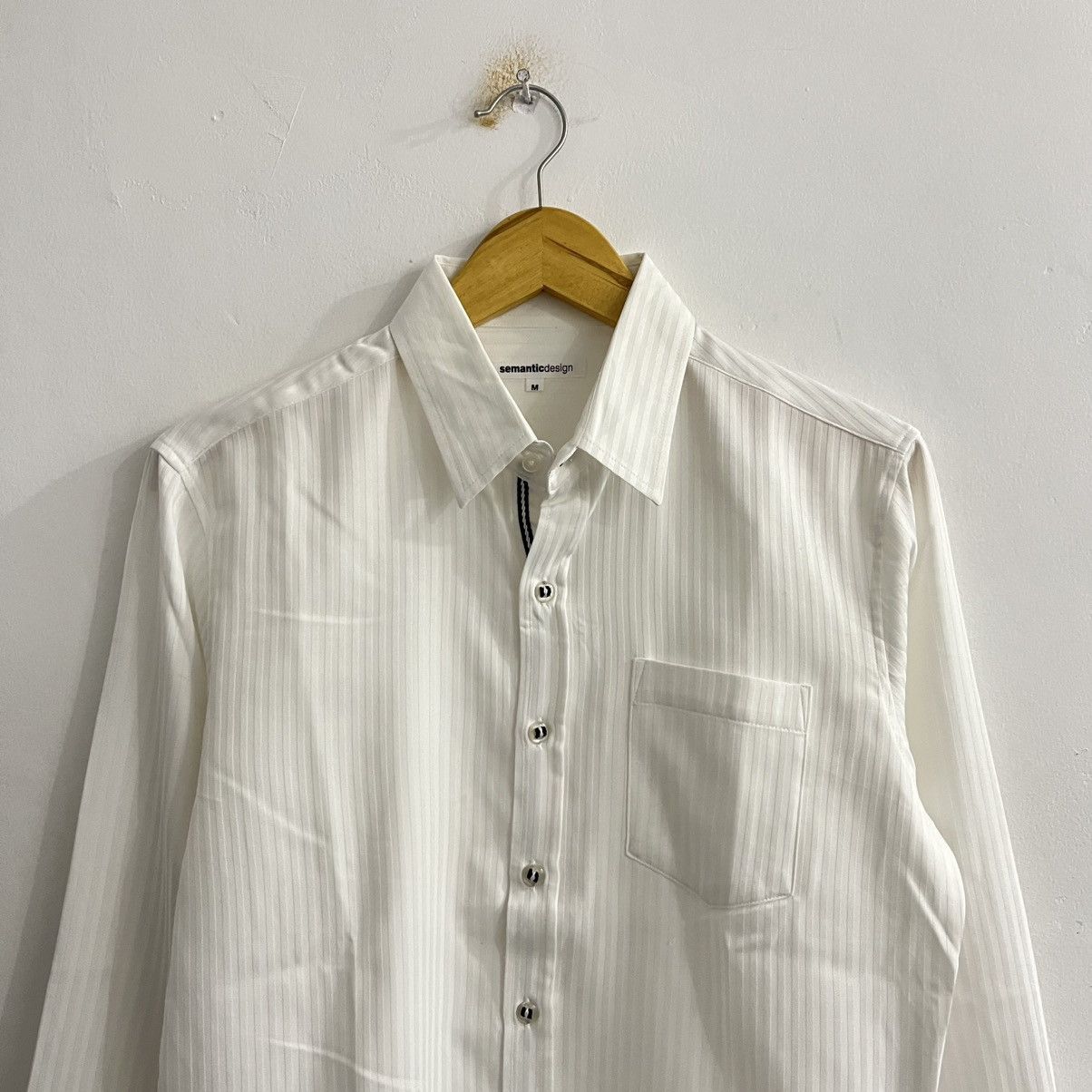 Japanese Brand semanticdesign - White formal Shirt Size US M / EU 48-50 / 2 - 2 Thumbnail
