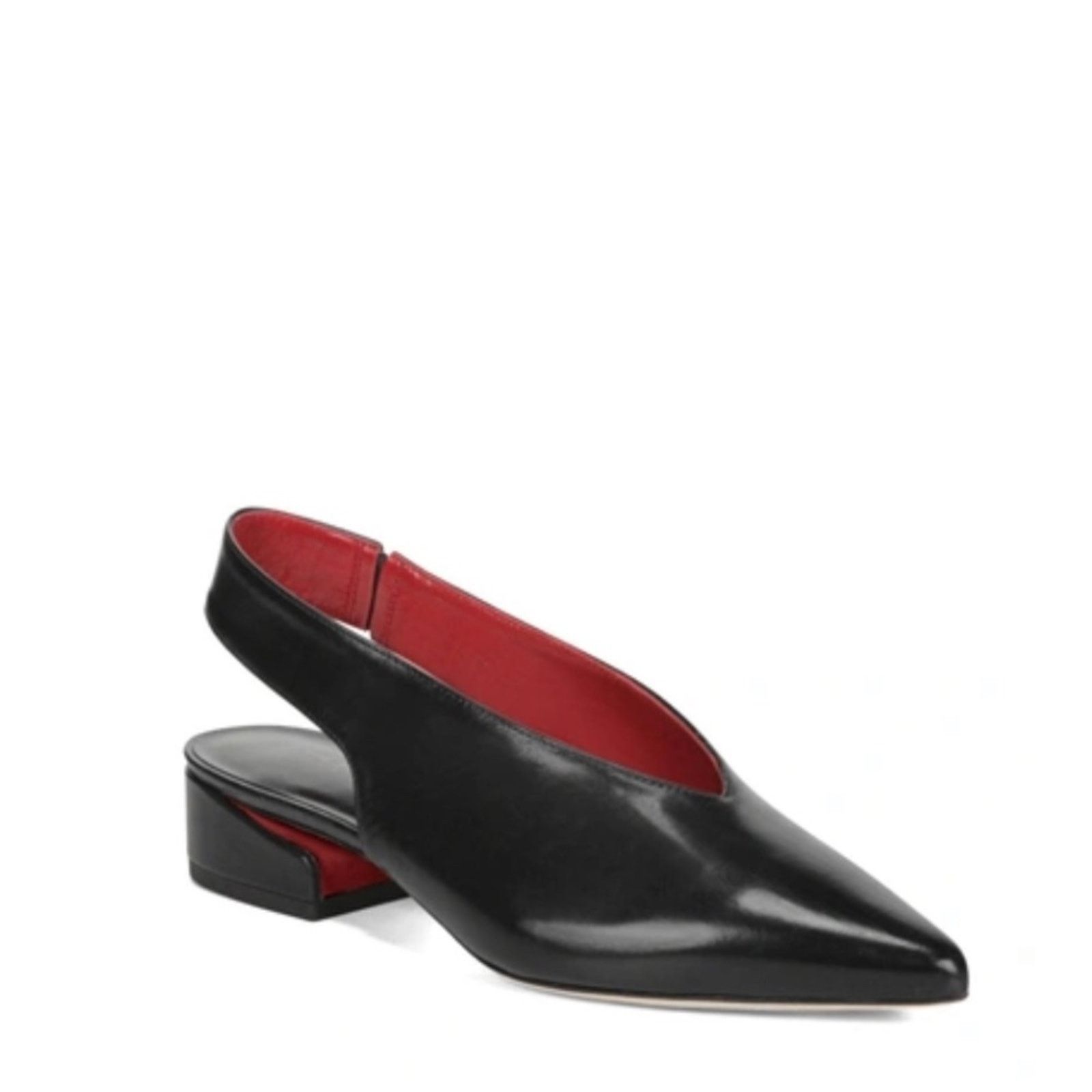 Other VIA SPIGA Darwin Pointed Toe Slingback Pumps Black Leather Size US 7.5 / IT 37.5 - 8 Thumbnail