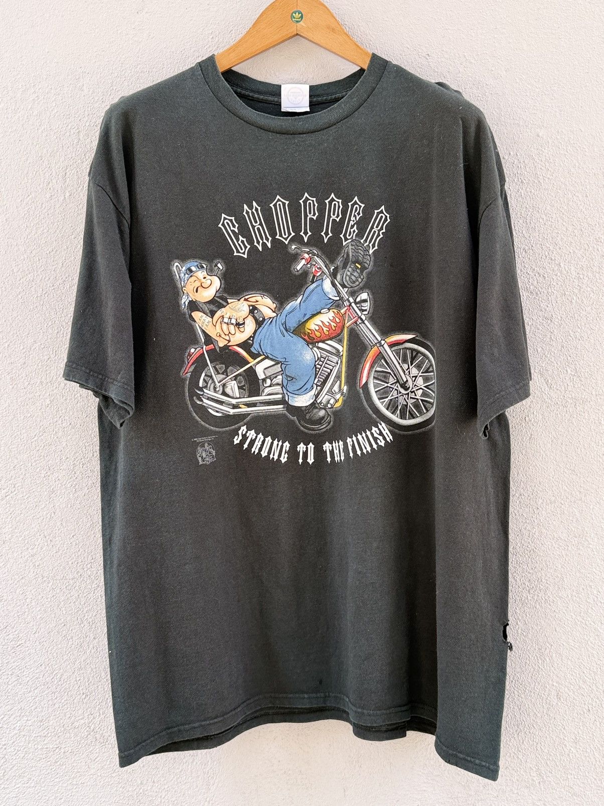 West Coast Choppers Thrashed Vintage Popeye Chooper Ride Strone To The Finish T Size US XXL / EU 58 / 5 - 1 Thumbnail