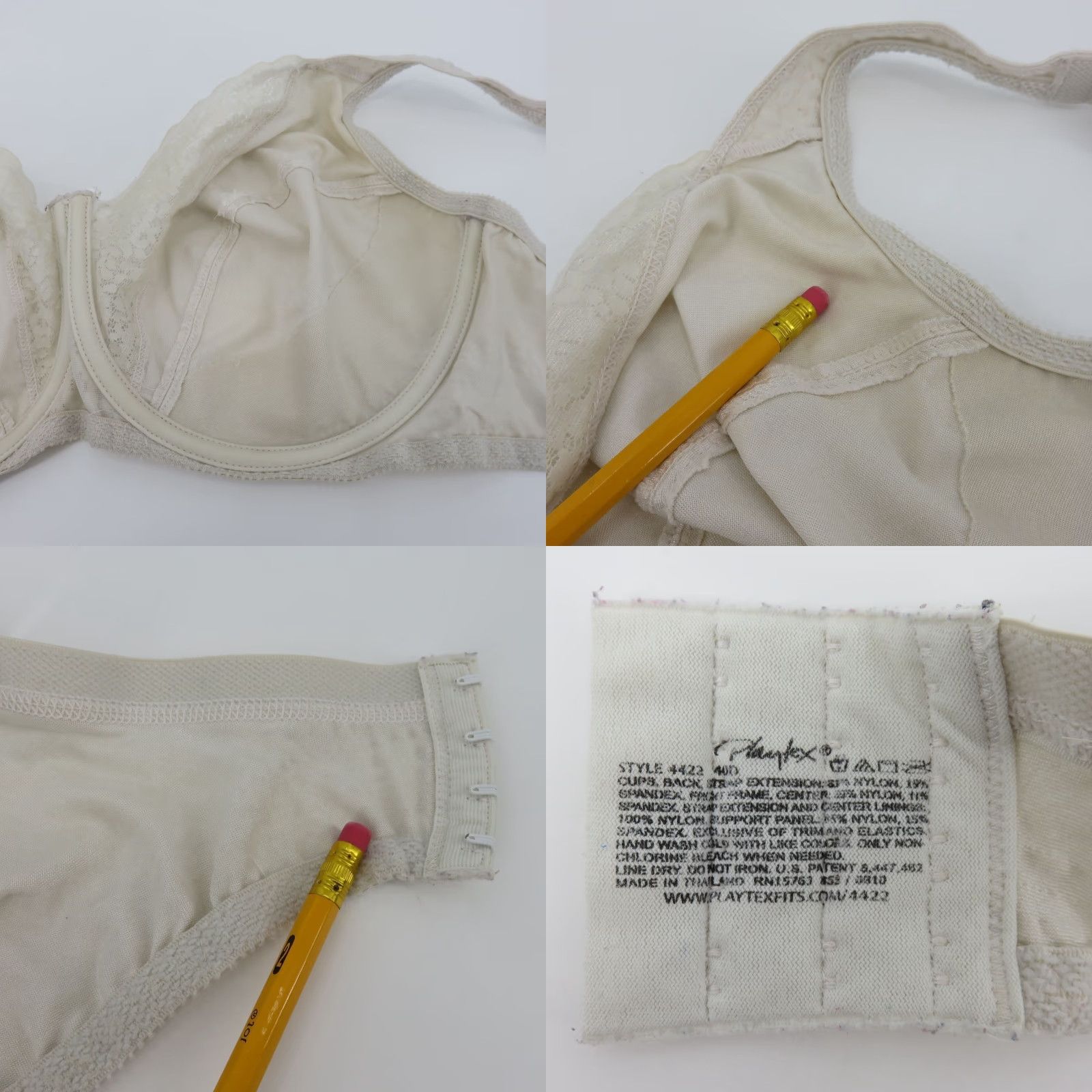Vintage VINTAGE Playtex Secrets Lifts Underwire Bra Floral Ivory 40D Unlined T-Shirt Bra Womens Size ONE SIZE - 9 Thumbnail
