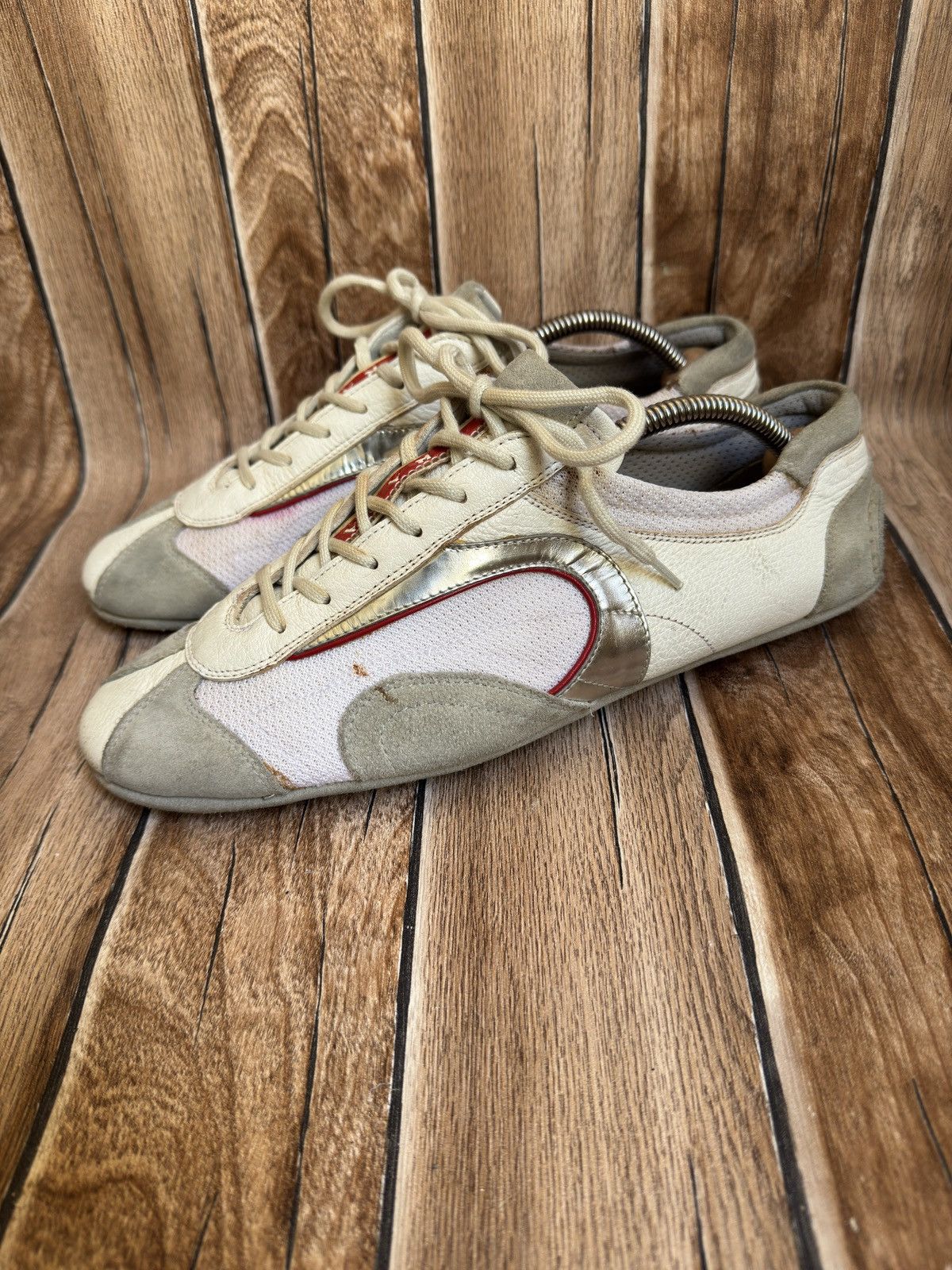 PRADA MONTE CARLO SNEAKERS SHOES 4E2599 GREY SUEDE NEW US 7