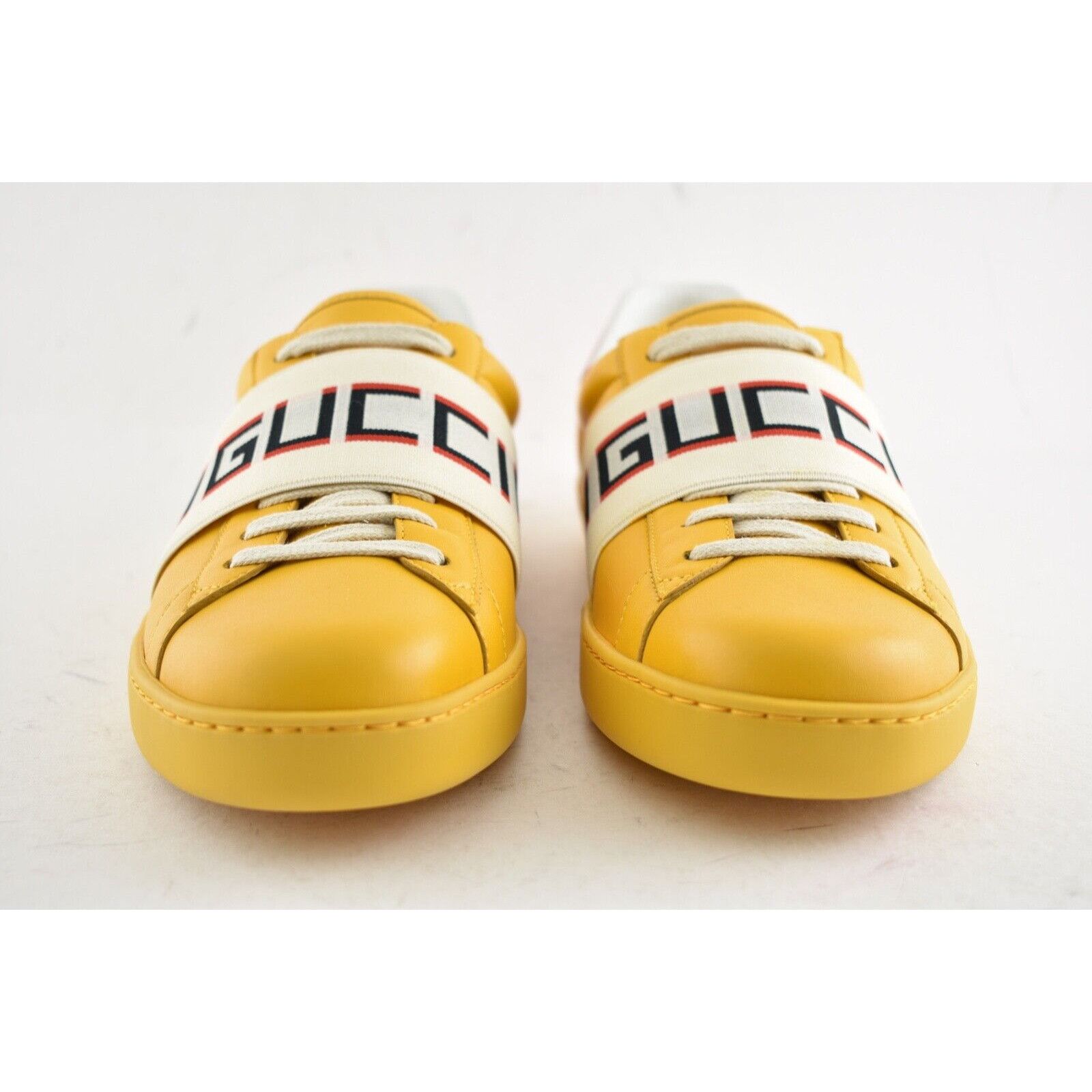 Gucci Gucci Mens Yellow New Ace Elastic Band Leather Flat Low Top Size US 7 / EU 40 - 5 Thumbnail