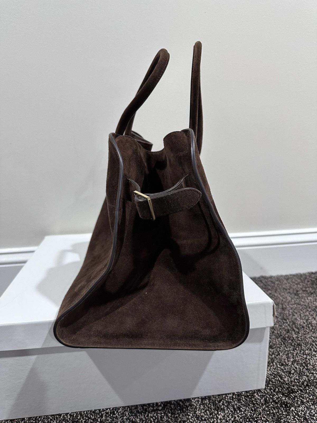 The Row The Row Soft Margaux 15 Brown Suede Leather Top Handle Bag Size ONE SIZE - 3 Thumbnail