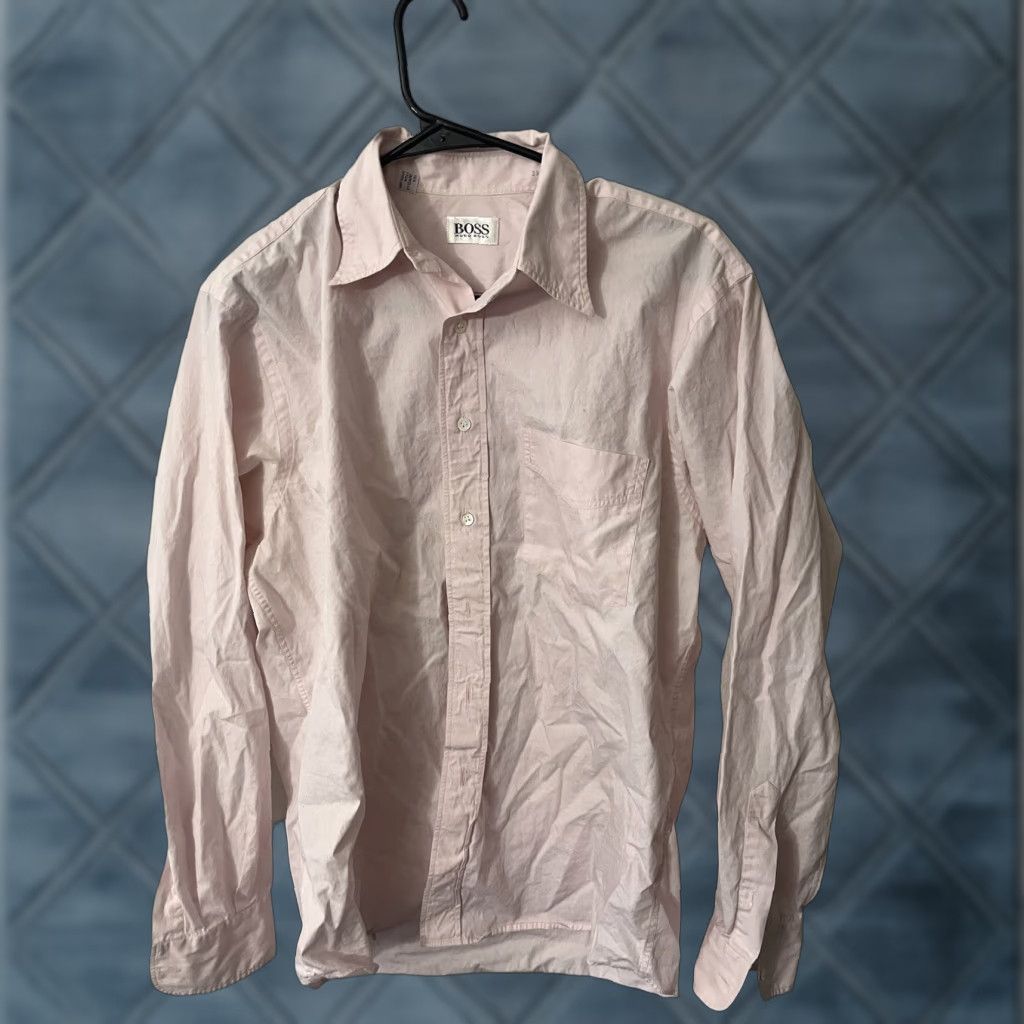 Hugo Boss VINTAGE HUGO BOSS Men Formal Shirt Size M Pink Solid Button-Up Collared Size US M / EU 48-50 / 2 - 1 Thumbnail