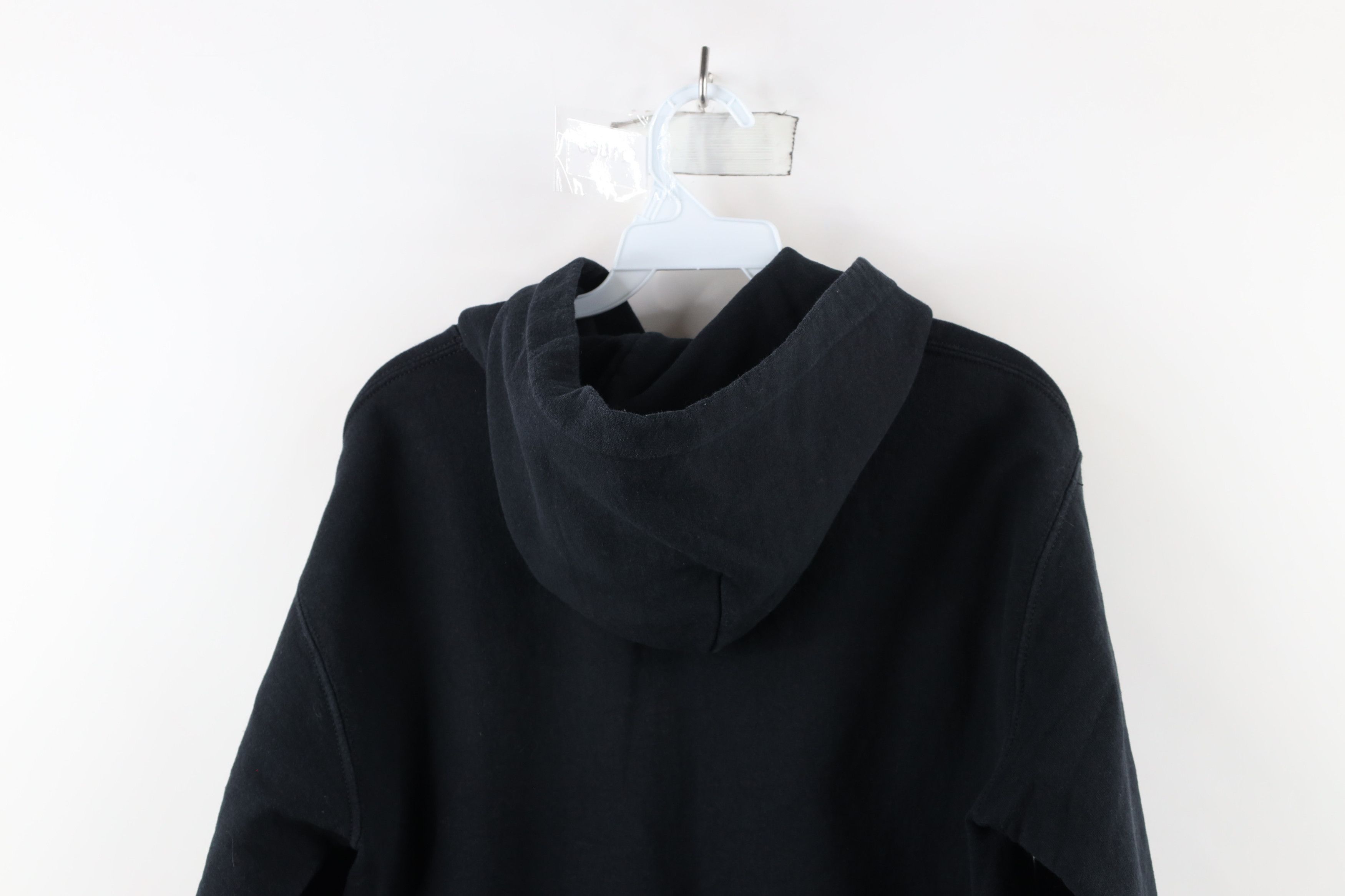 Vintage Vintage 90s Streetwear Faded Blank Hoodie Sweatshirt Black Size US S / EU 44-46 / 1 - 10 Thumbnail