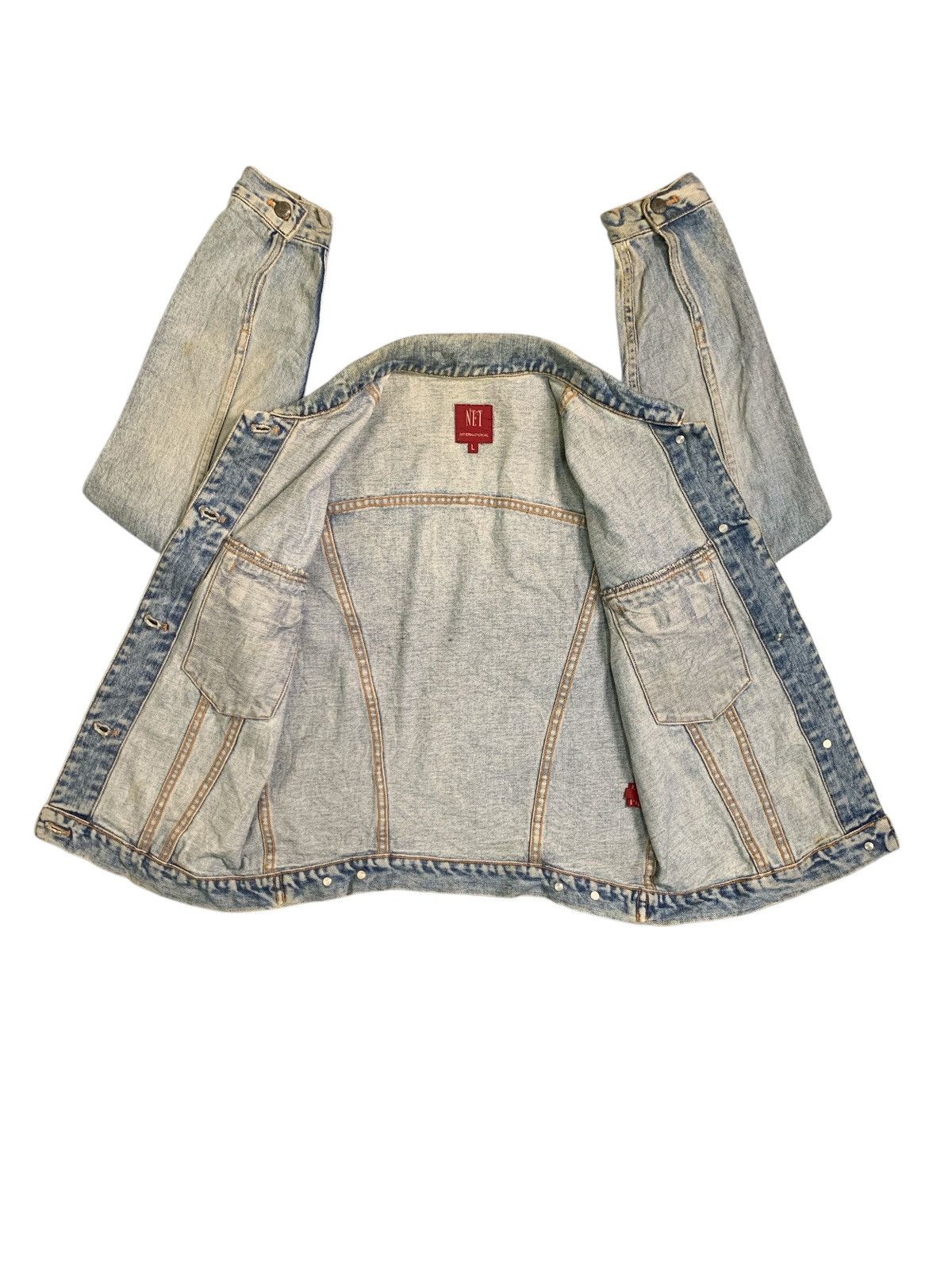Japanese Brand Rare Design The Net International Jeans Trucker Jackets Size L / US 10 / IT 46 - 3 Thumbnail