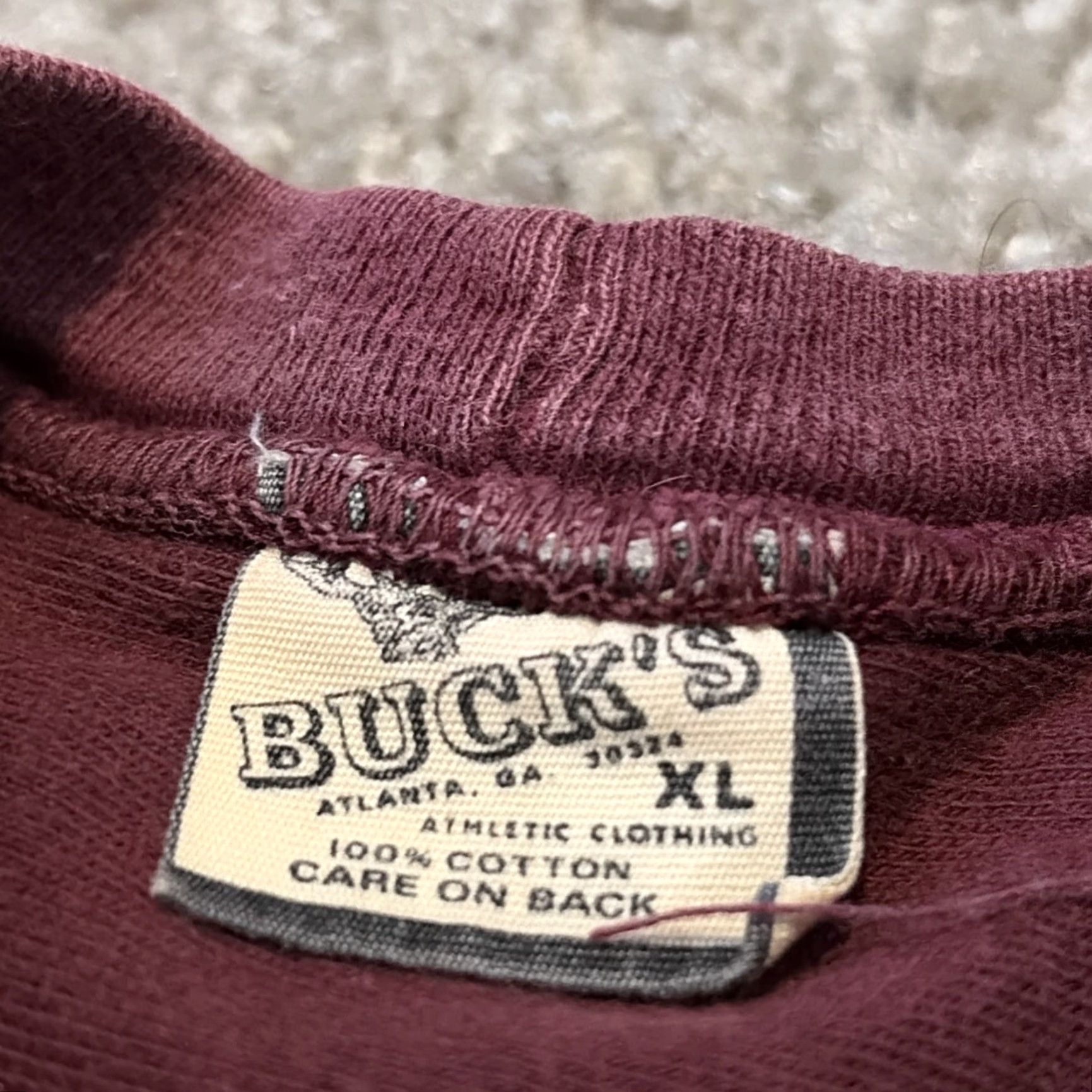 Vintage VINTAGE Buck’s Band T-Shirt XL Men Red Ringer 1960s BHS High School Burgundy/Red 60s/Music/Band Mens Size US XL / EU 56 / 4 - 6 Thumbnail