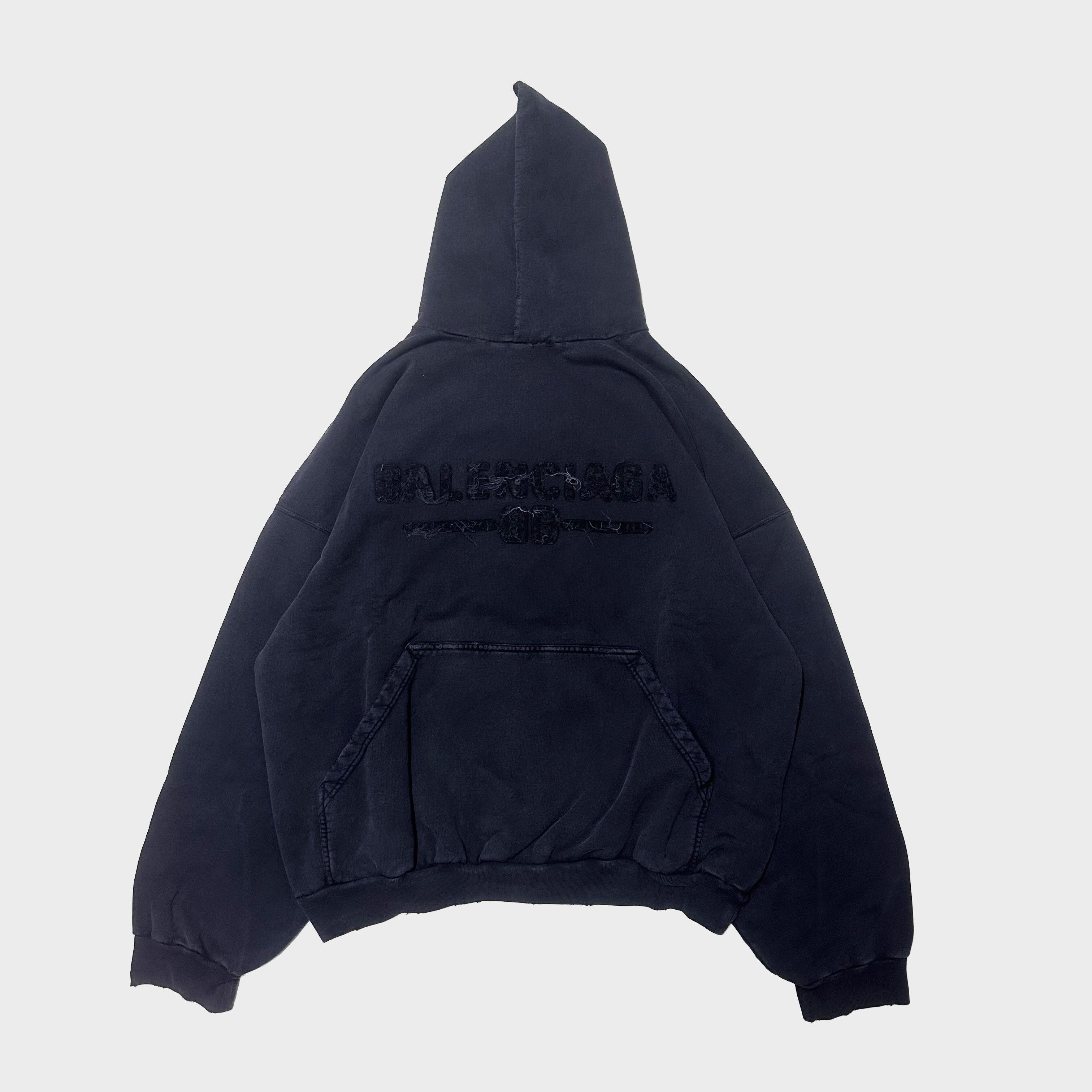 Balenciaga BALENCIAGA size M L Black hoodie distressed medium Size US M / EU 48-50 / 2 - 3 Thumbnail