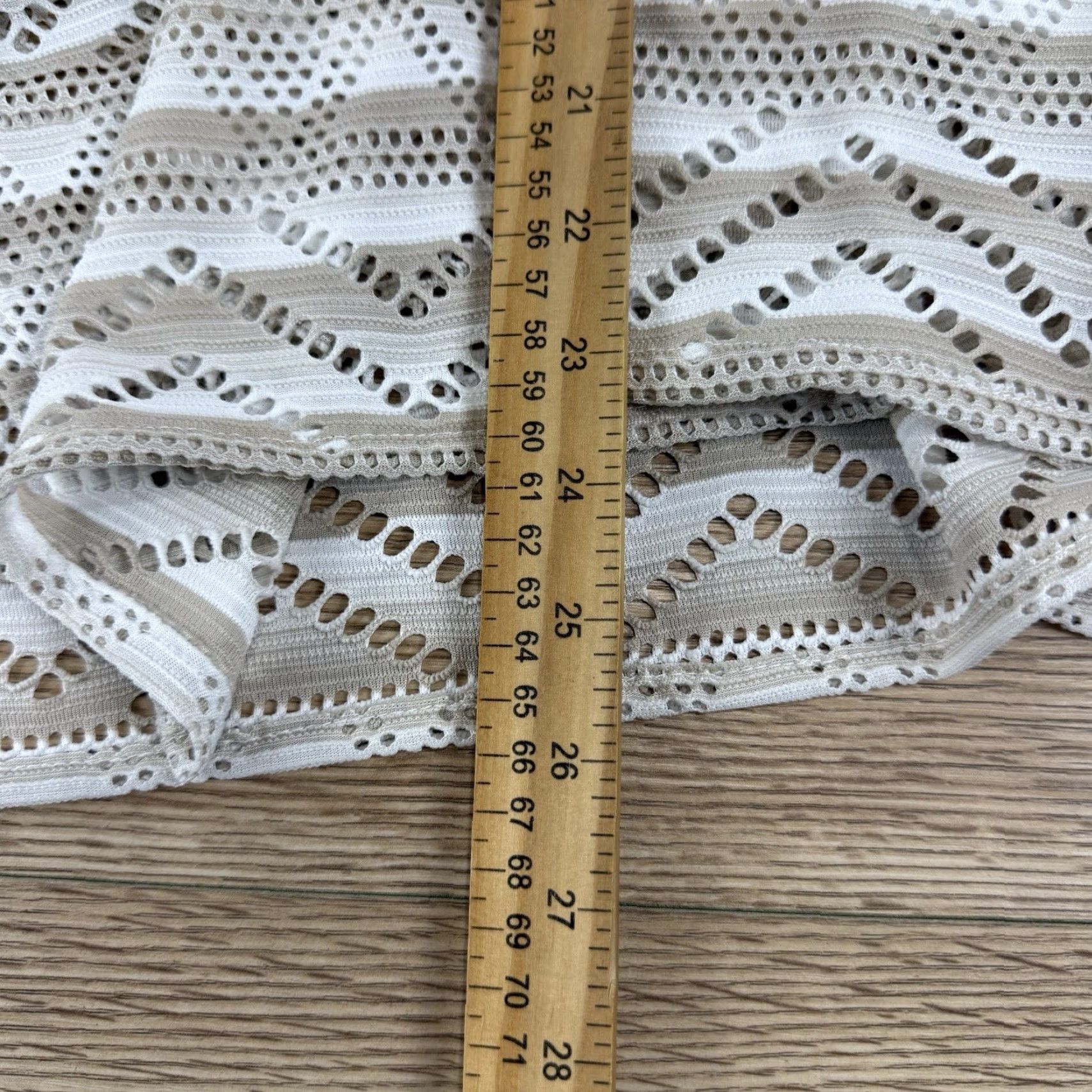 Vintage MAURICES Bohemian Crochet Bodycon Skirt Women's Medium Brown Knee Length Pull On Flare Size 32" / US 10 / IT 46 - 2 Thumbnail