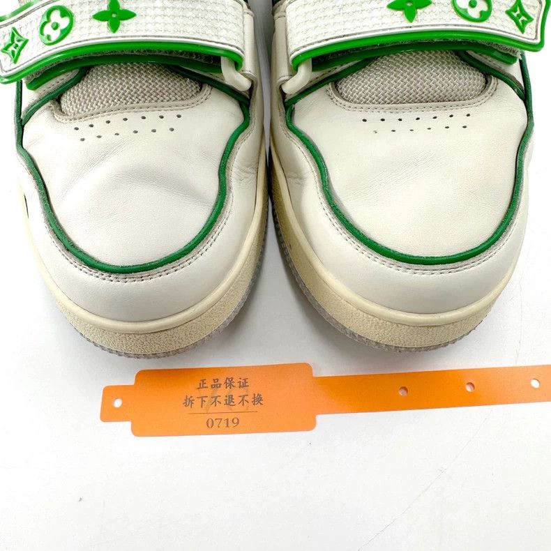 Louis Vuitton Louis Vuitton Trainer white and green velcro board shoes Size US 8.5 / EU 41-42 - 9 Thumbnail
