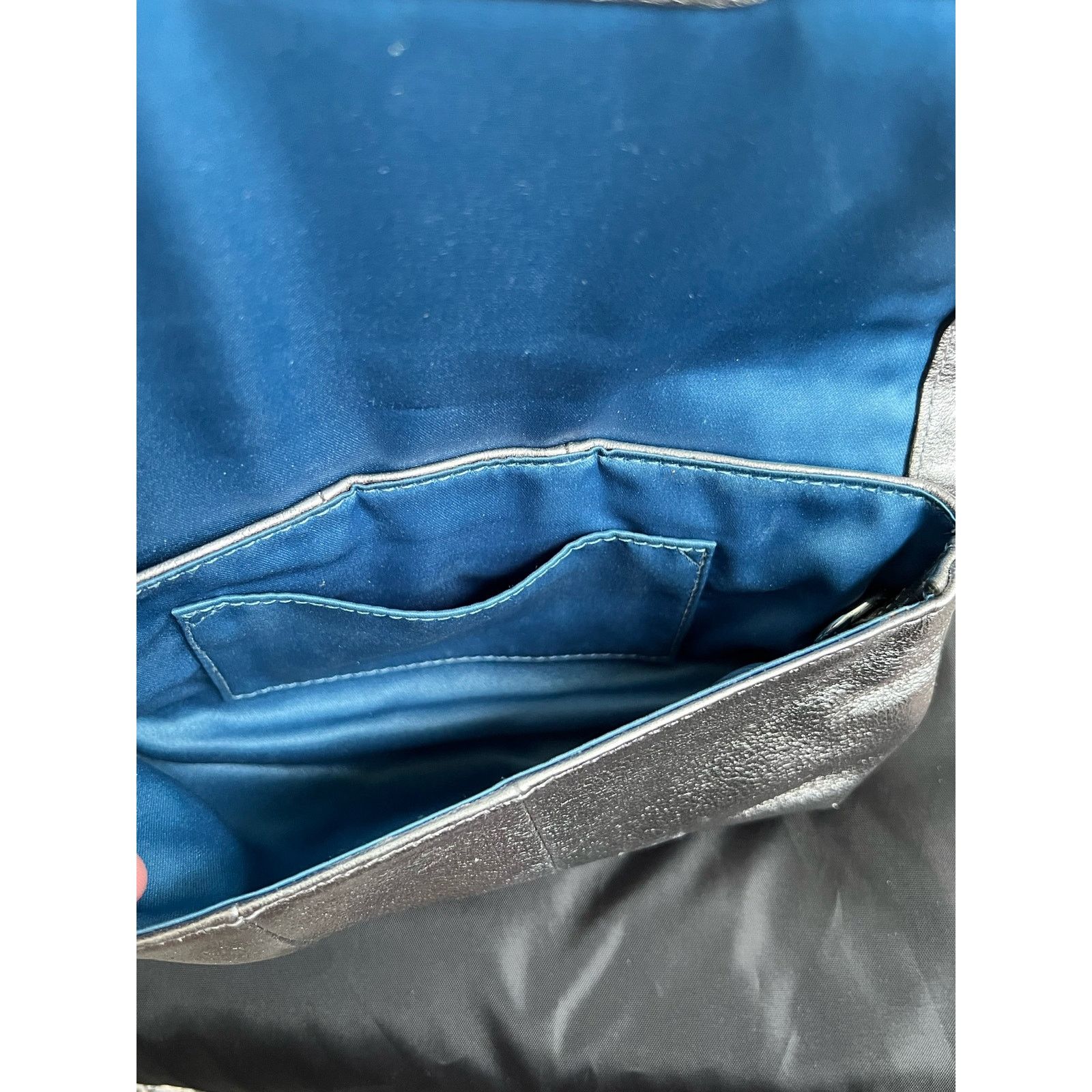 Coach Coach Glam Silver Bag with Blue Satin Lining Size ONE SIZE - 8 Thumbnail