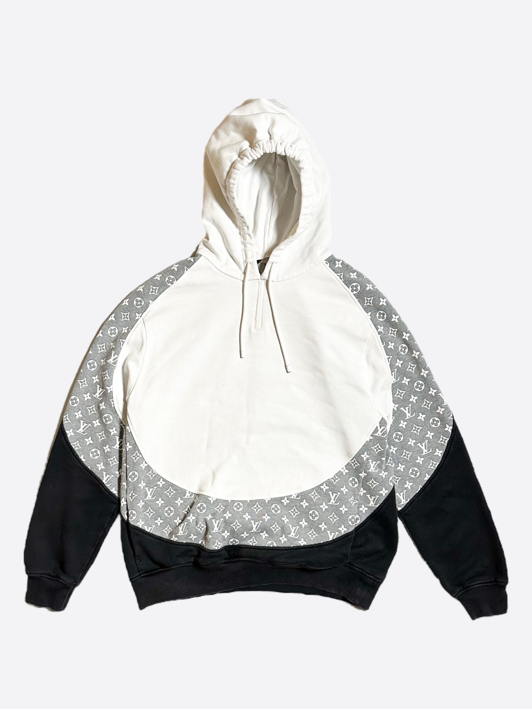 image of Louis Vuitton Monogram Circle Cut Hoodie in Black, Men's (Size Large)