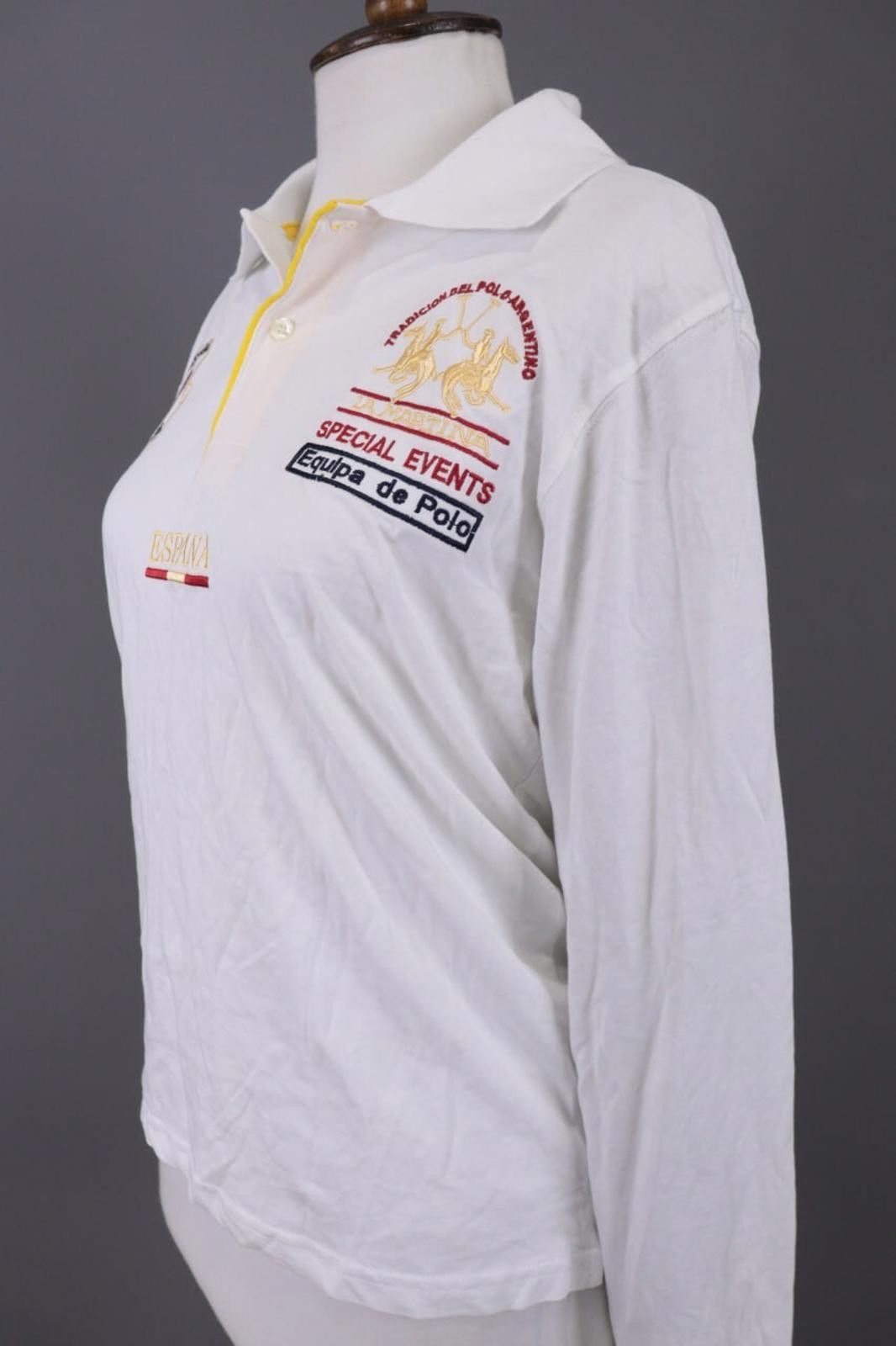 La Martina La Martina White Espana Polo #44 Team Polo Shirt Size M Size M / US 6-8 / IT 42-44 - 8 Thumbnail