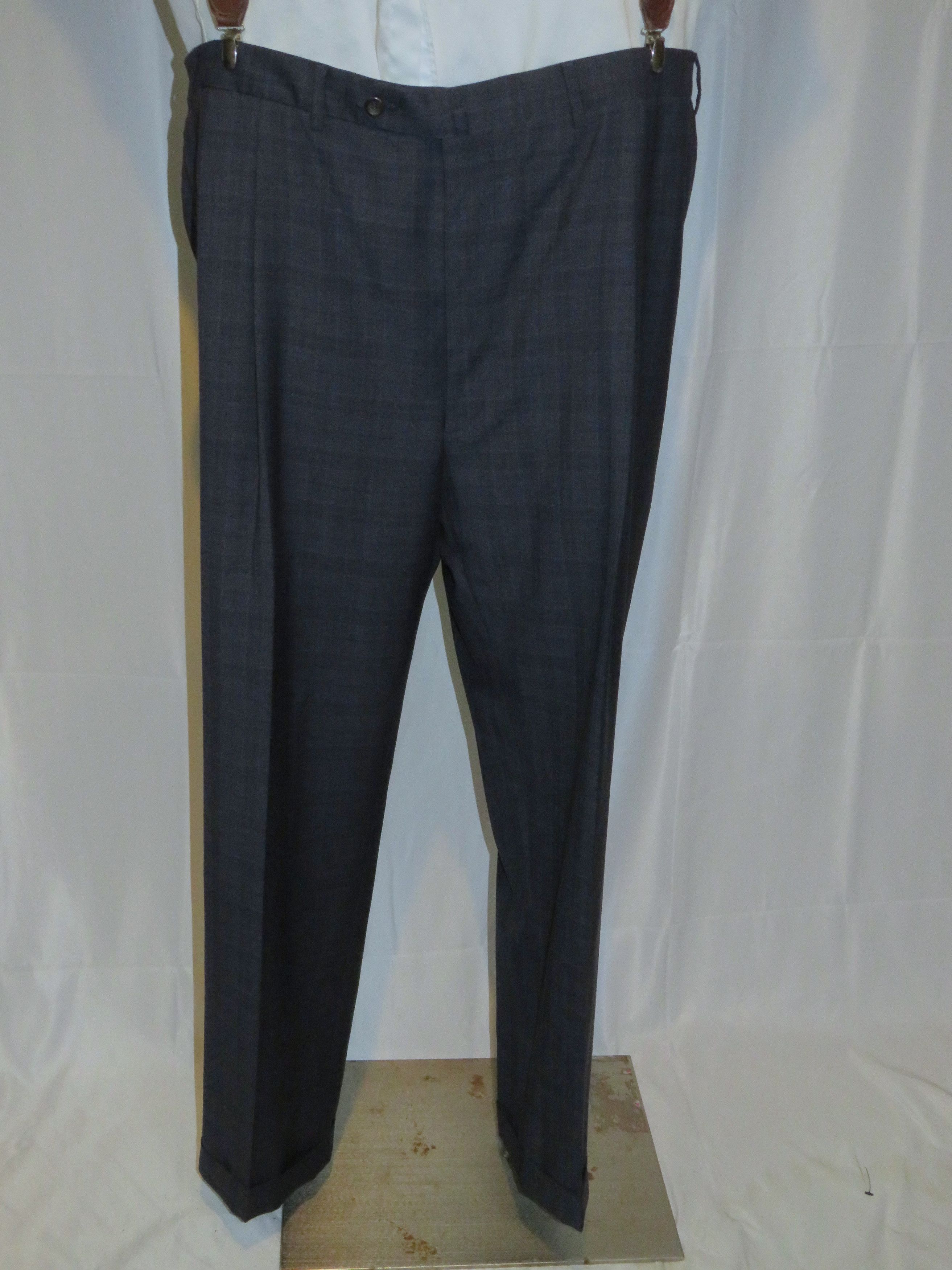 Canali Super 150 Brown Label Blue Plaid Two Button Sui Size 50L - 12 Thumbnail