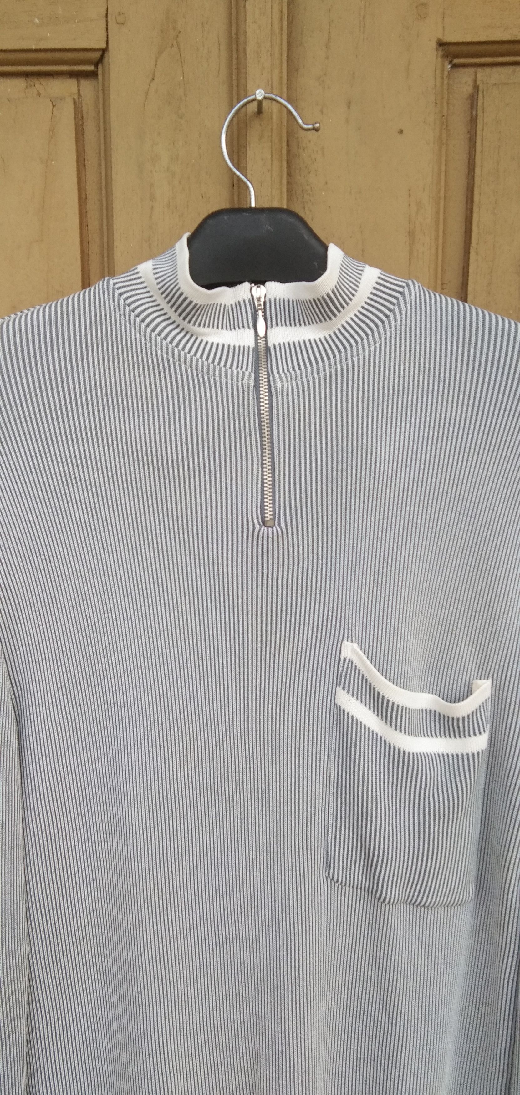 Designer × Jean Paul Gaultier × Vintage Jpg homme pocket stripe halpzip sweater Size M / US 6-8 / IT 42-44 - 2 Thumbnail
