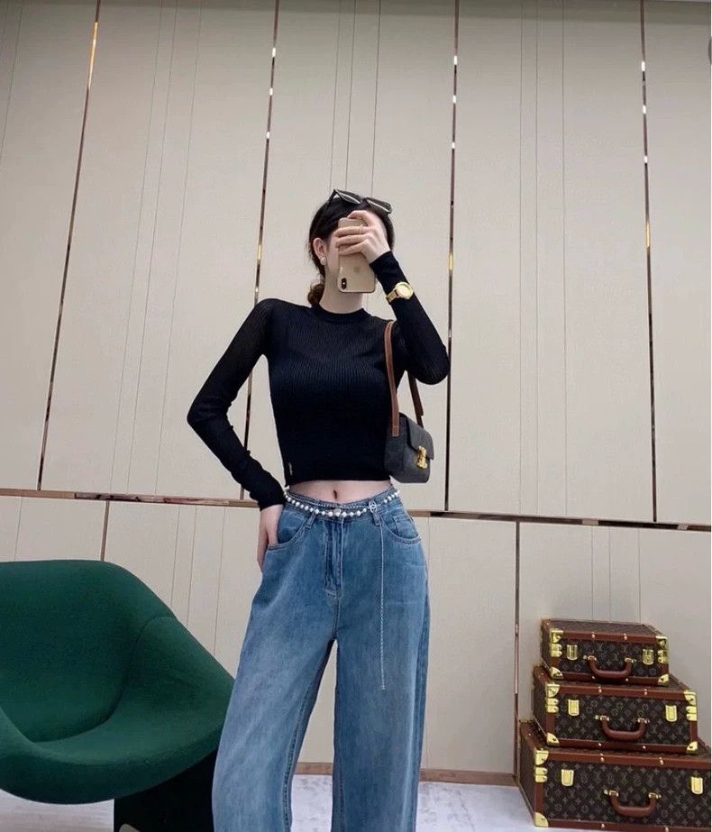 Saint Laurent Paris Saint Laurent Paris Black knit sweater Size L / US 10 / IT 46 - 8 Thumbnail