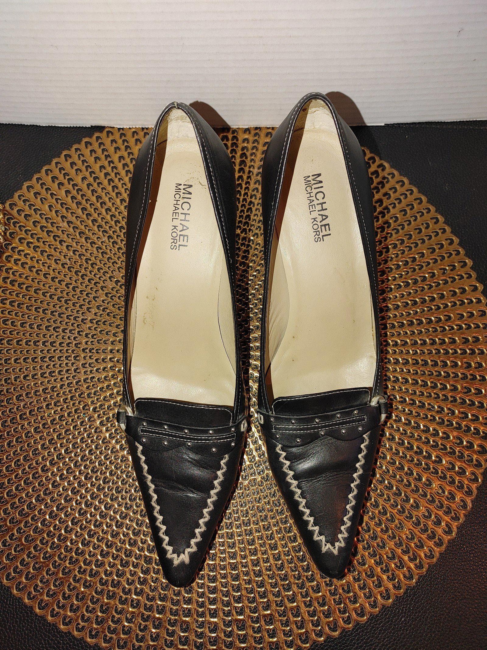 Michael Kors MICHAEL Michael Kors Black Leather Pumps Size 10M Size US 10 / IT 40 - 2 Thumbnail