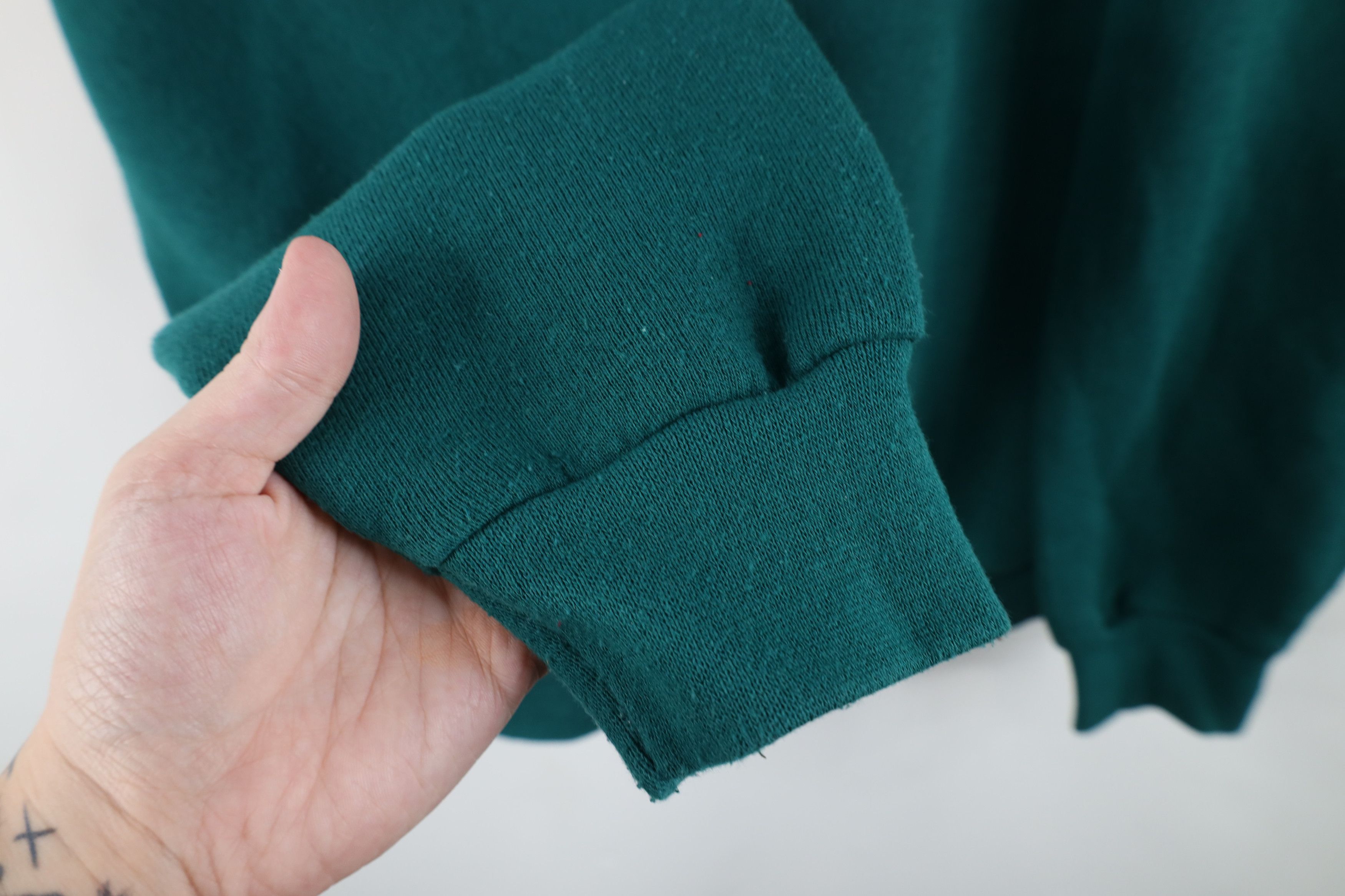 Vintage Vintage 90s Streetwear Blank Crewneck Sweatshirt Green Size US L / EU 52-54 / 3 - 10 Thumbnail