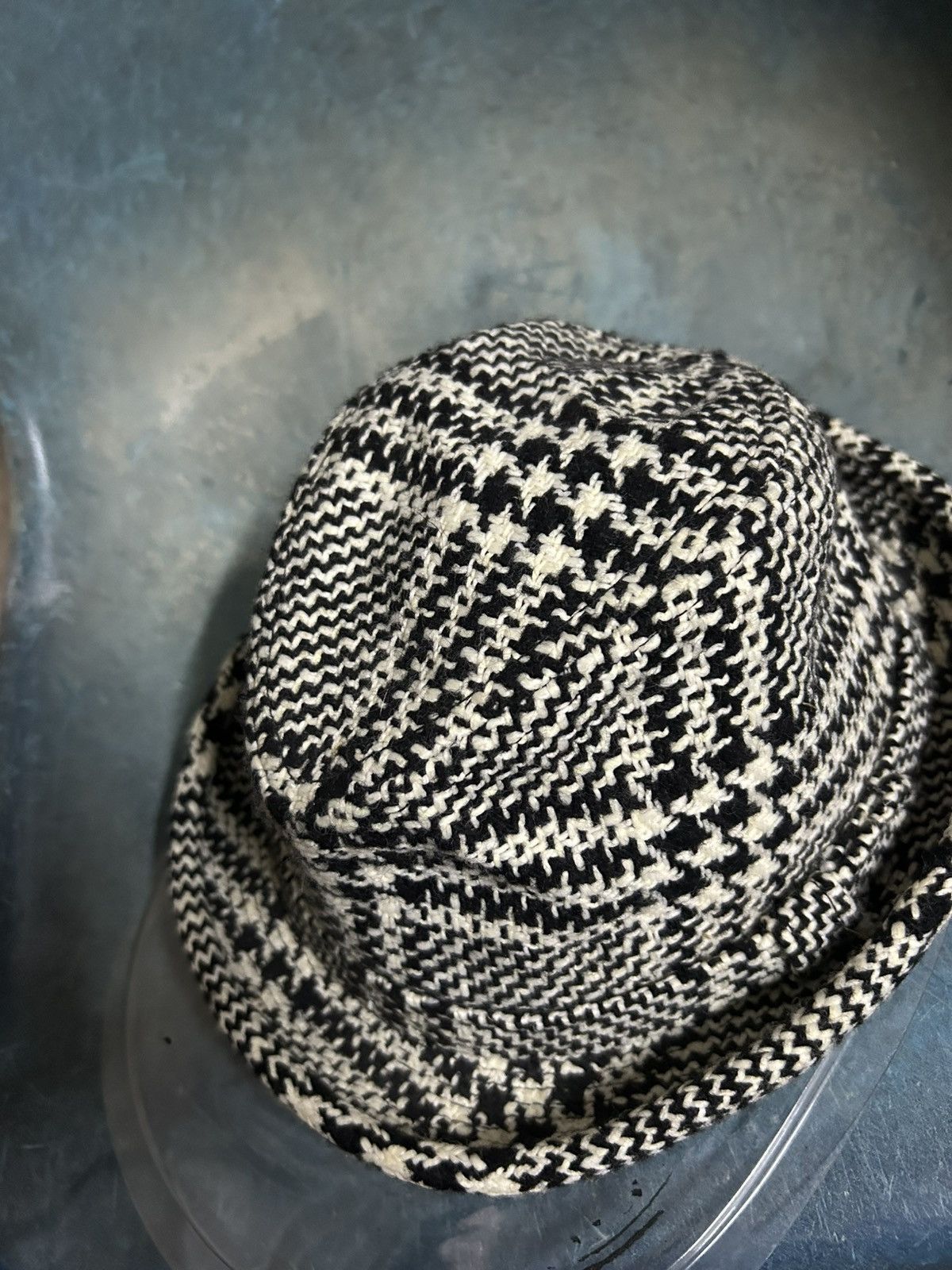 Vintage New York Hat Co. Wool Blend Houndstooth Pork Pie Hat Size ONE SIZE - 11 Thumbnail