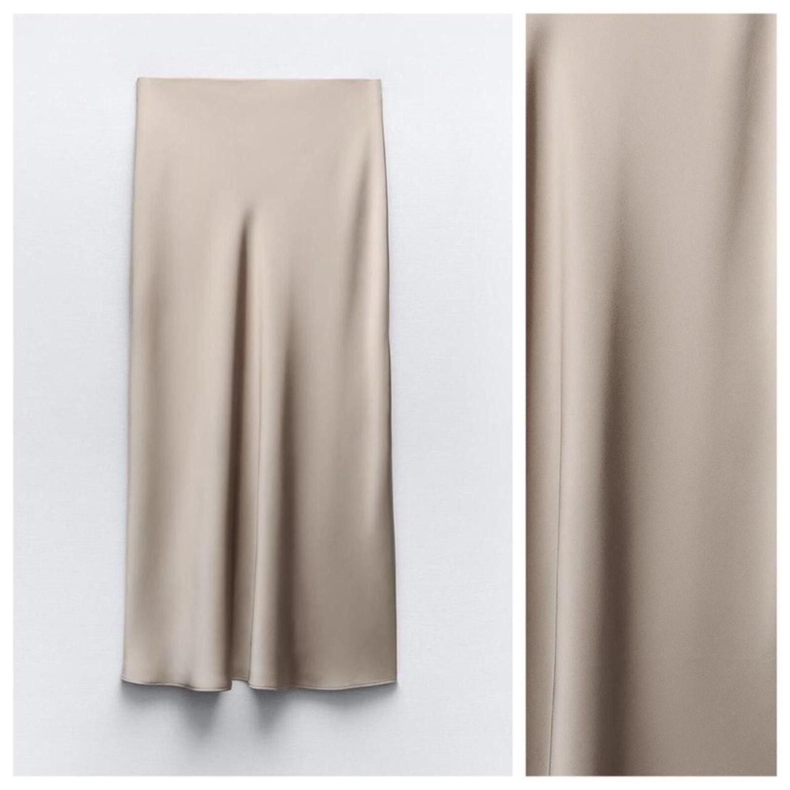 Zara Zara Satin Effect Midi Skirt Size 36" / US 14 / IT 50 - 5 Thumbnail
