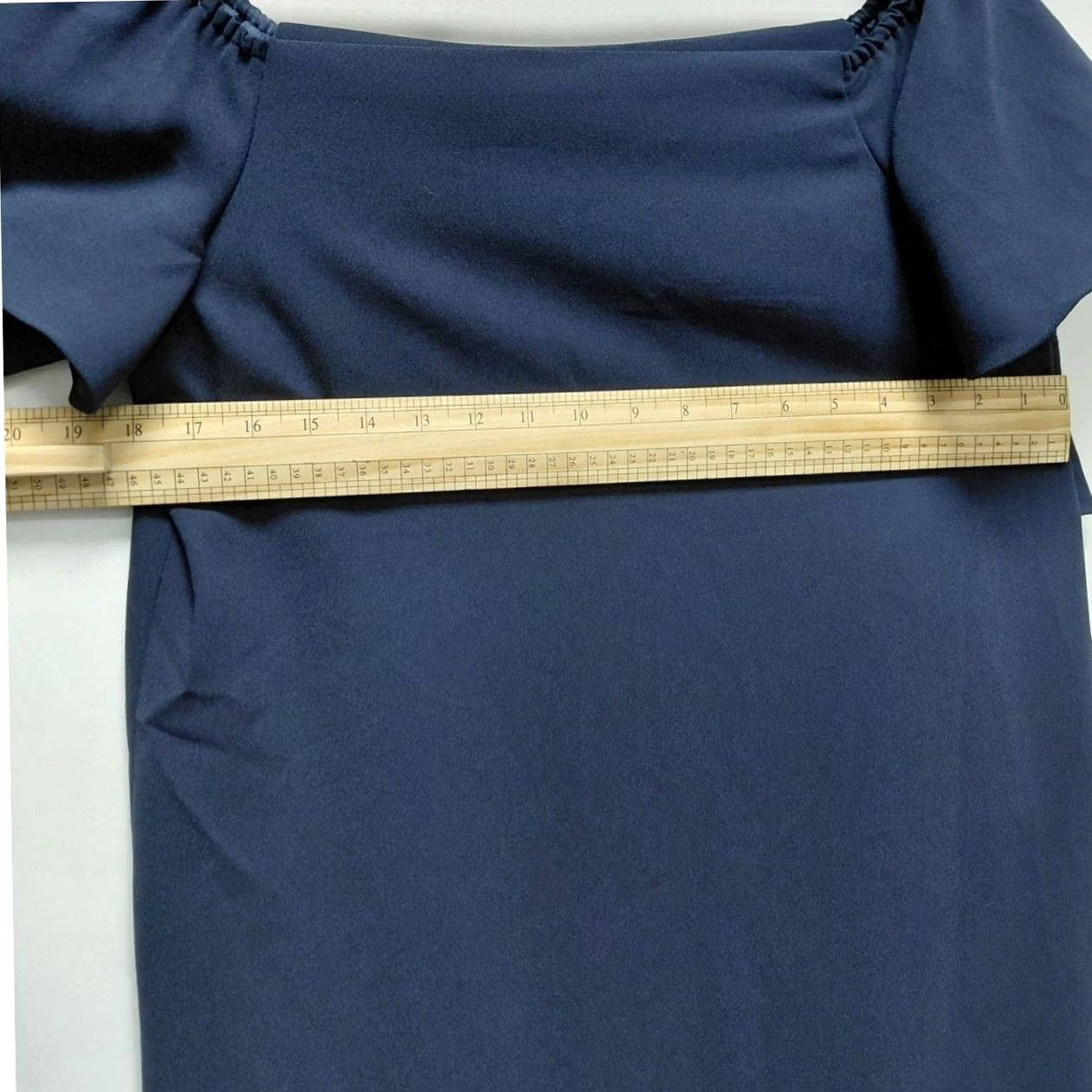 Nanette Lepore NANETTE LEPORE Off Shoulder Dress Blue Solid 3/4 Sleeve Layered Ruffle Knee Length Size 6 Womens Size M / US 6-8 / IT 42-44 - 5 Thumbnail