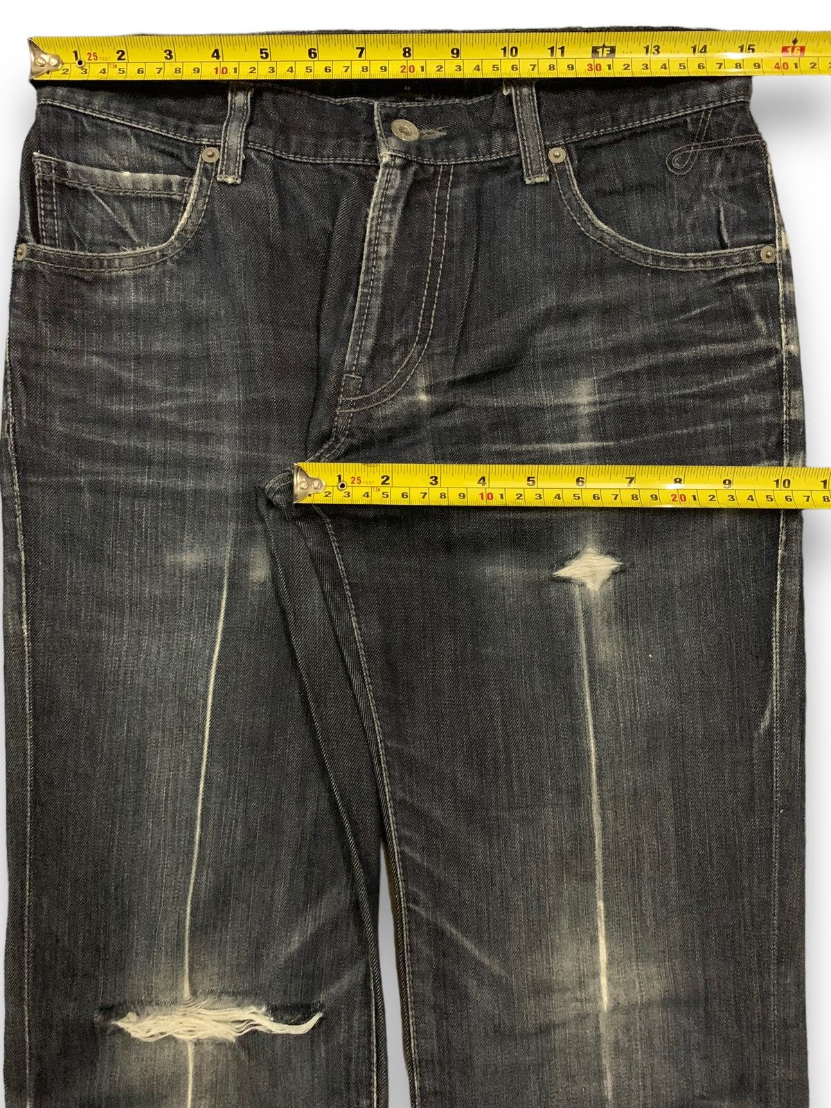 JOSEPH HOMME Vintage Joseph Homme Japan Dark Blue Washed Distressed Jeans Size US 30 / EU 46 - 12 Thumbnail