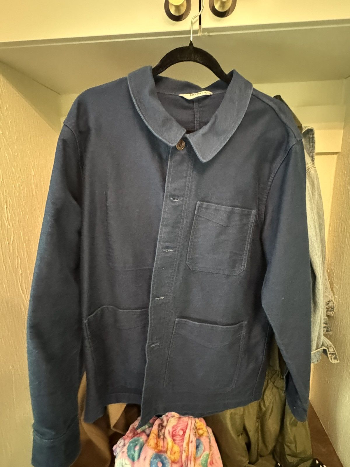 3sixteen FRENCH WORK JACKET IN WASHED INDIGO MOLESKIN Size US XL / EU 56 / 4 - 1 Thumbnail
