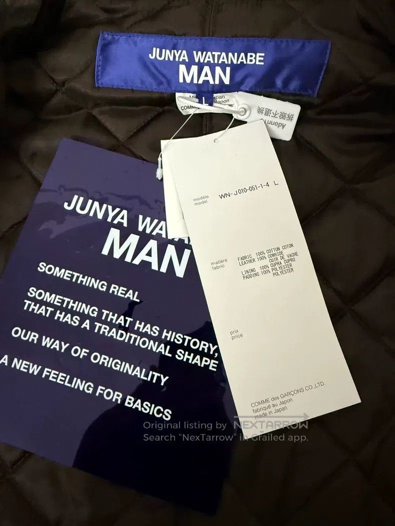 Junya Watanabe Junya Watanabe Men's Plaid Patchwork Leather Sleeve Jacket Size US L / EU 52-54 / 3 - 5 Thumbnail