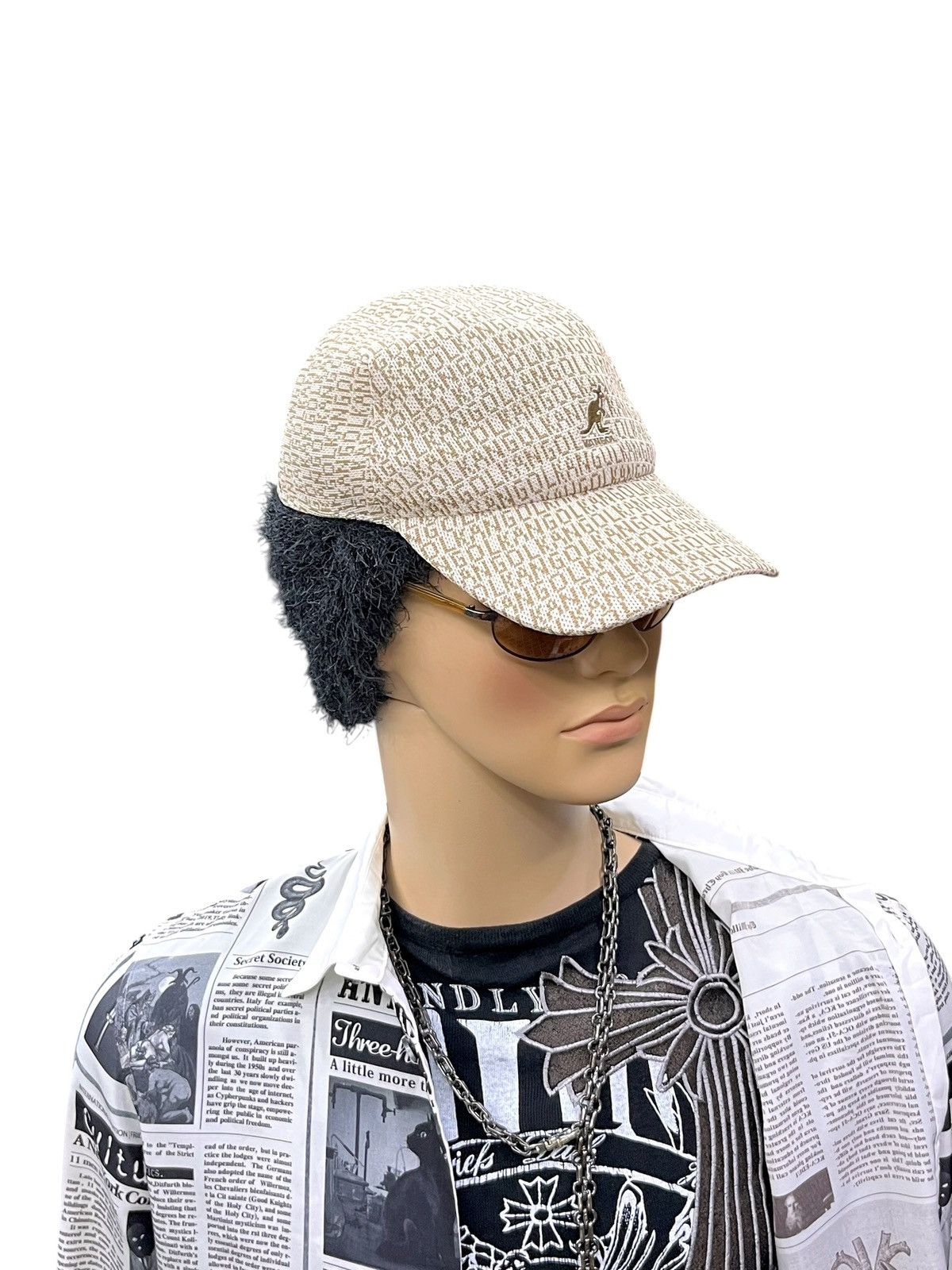 Kangol Rare Kangol All Over Logo Jacquard Space Cap Beige Size ONE SIZE - 1 Thumbnail