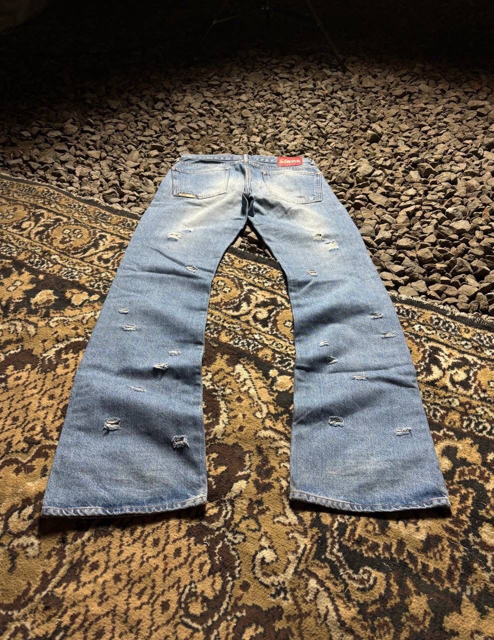 Pre-owned Hysteric Glamour X If Six Was Nine Flared Biker Ifsixwasnine Junya Lgb Style Vintage Jeans In Blue