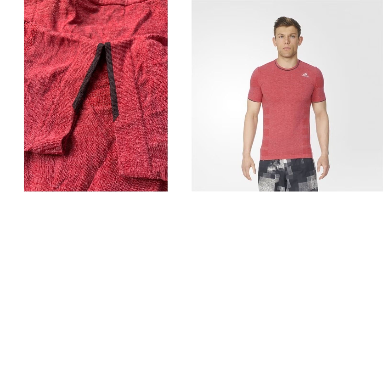 Adidas ADIDAS RUNNING T-SHIRT MEN Shirt Jersey Short Sleeve M Red and Gray 2016 Running Performance Size US M / EU 48-50 / 2 - 8 Thumbnail