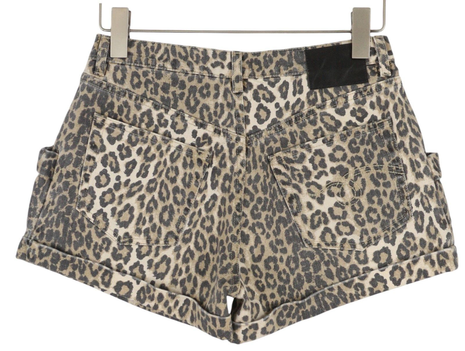 R13 POUCH POCKET 24 Denim Rigid Leopard Buttoned Shorts 85098 Size 24" / US 00 / IT 34 - 5 Thumbnail