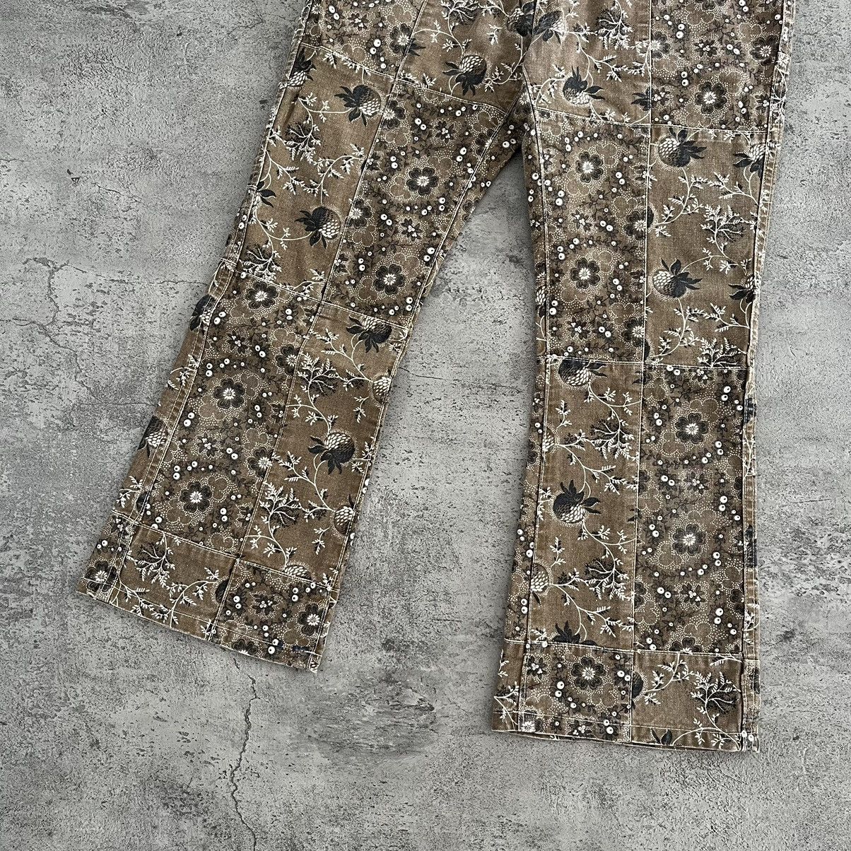 Hysteric Glamour Hysteric Glamour Floral Patchwork Flare Pants - Brown Size US 27 - 4 Thumbnail